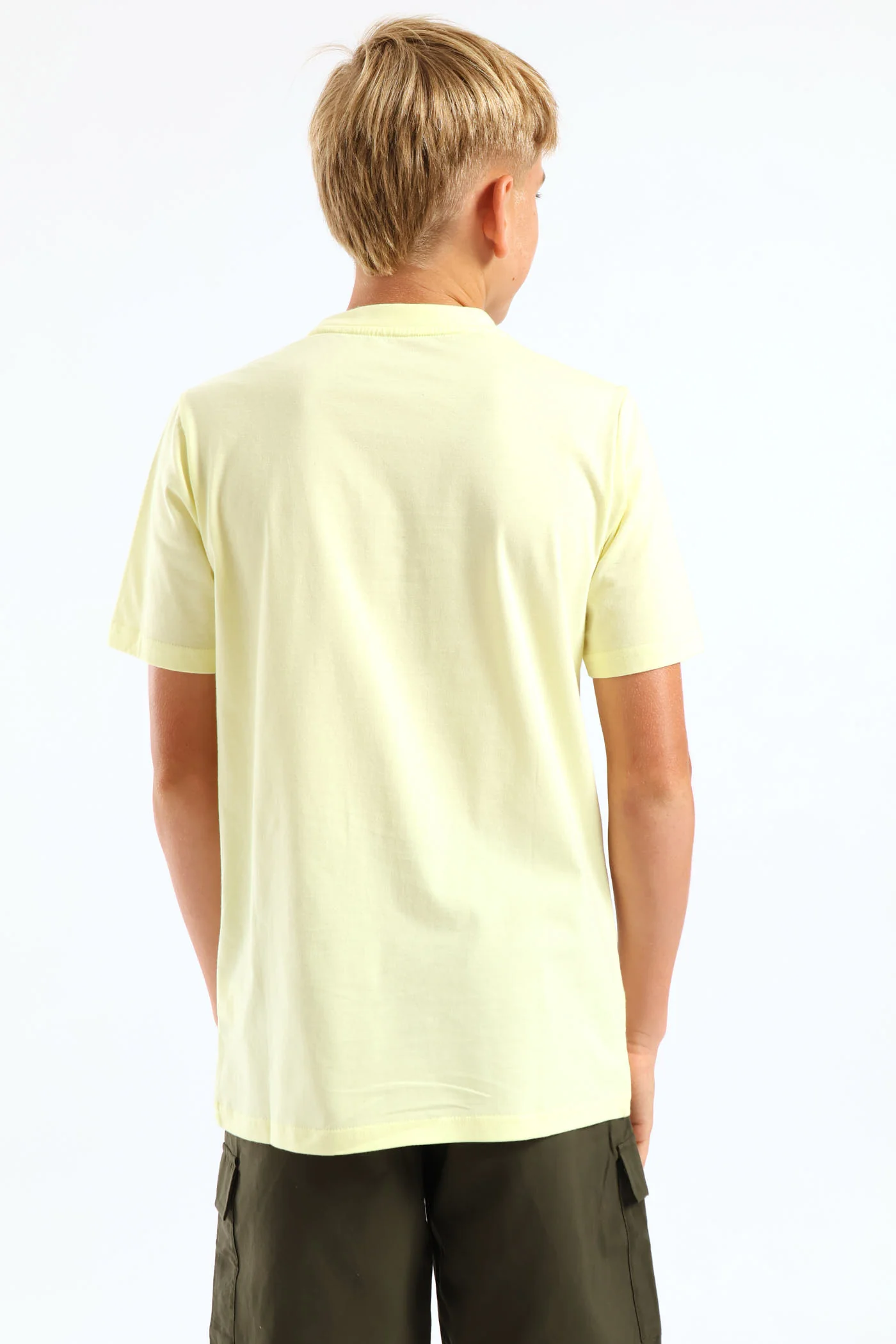 Boys Essential Logo Tee - Lime - Image 4