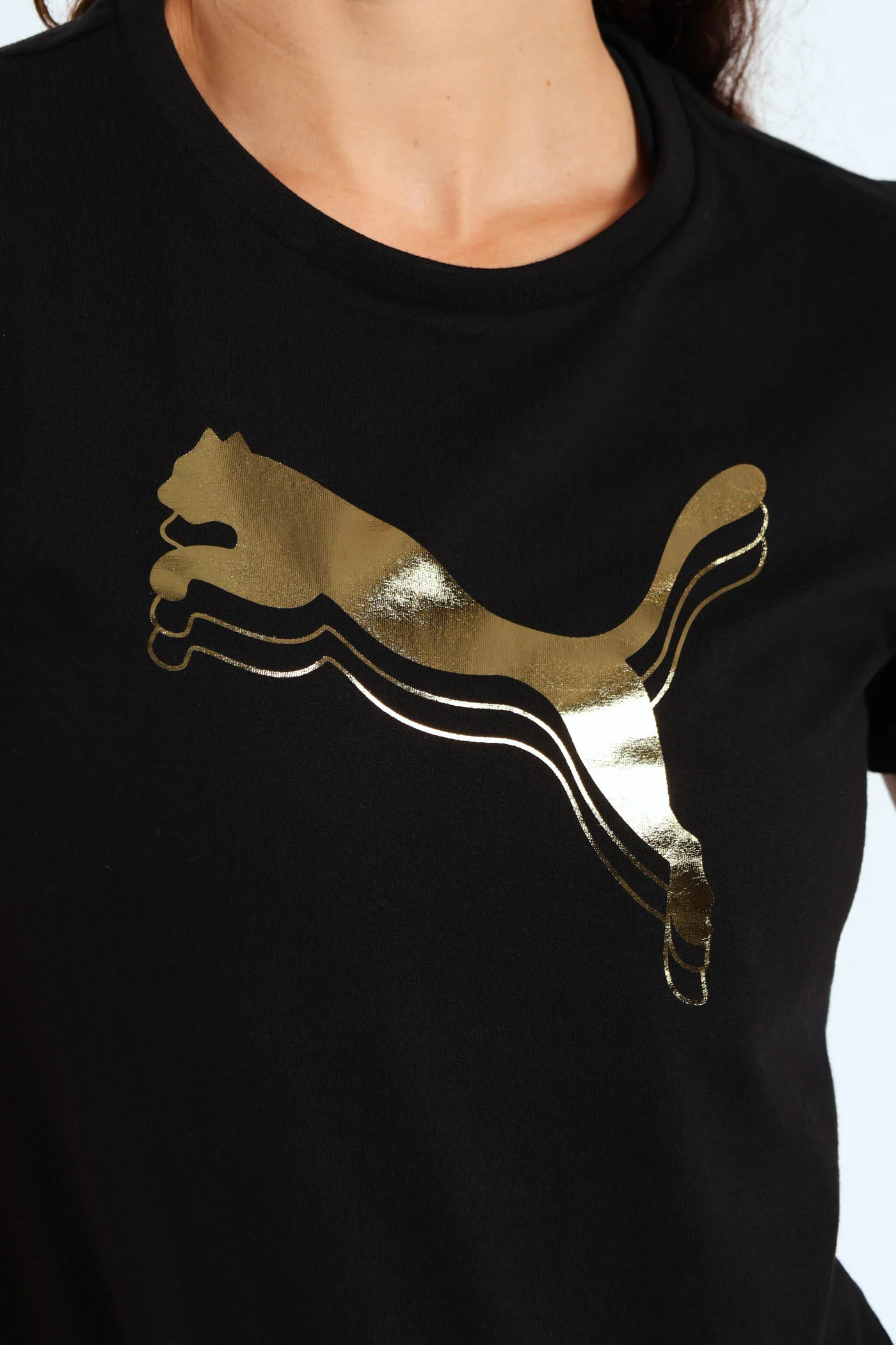 Essential Metallic Logo Tee - Black - Image 2
