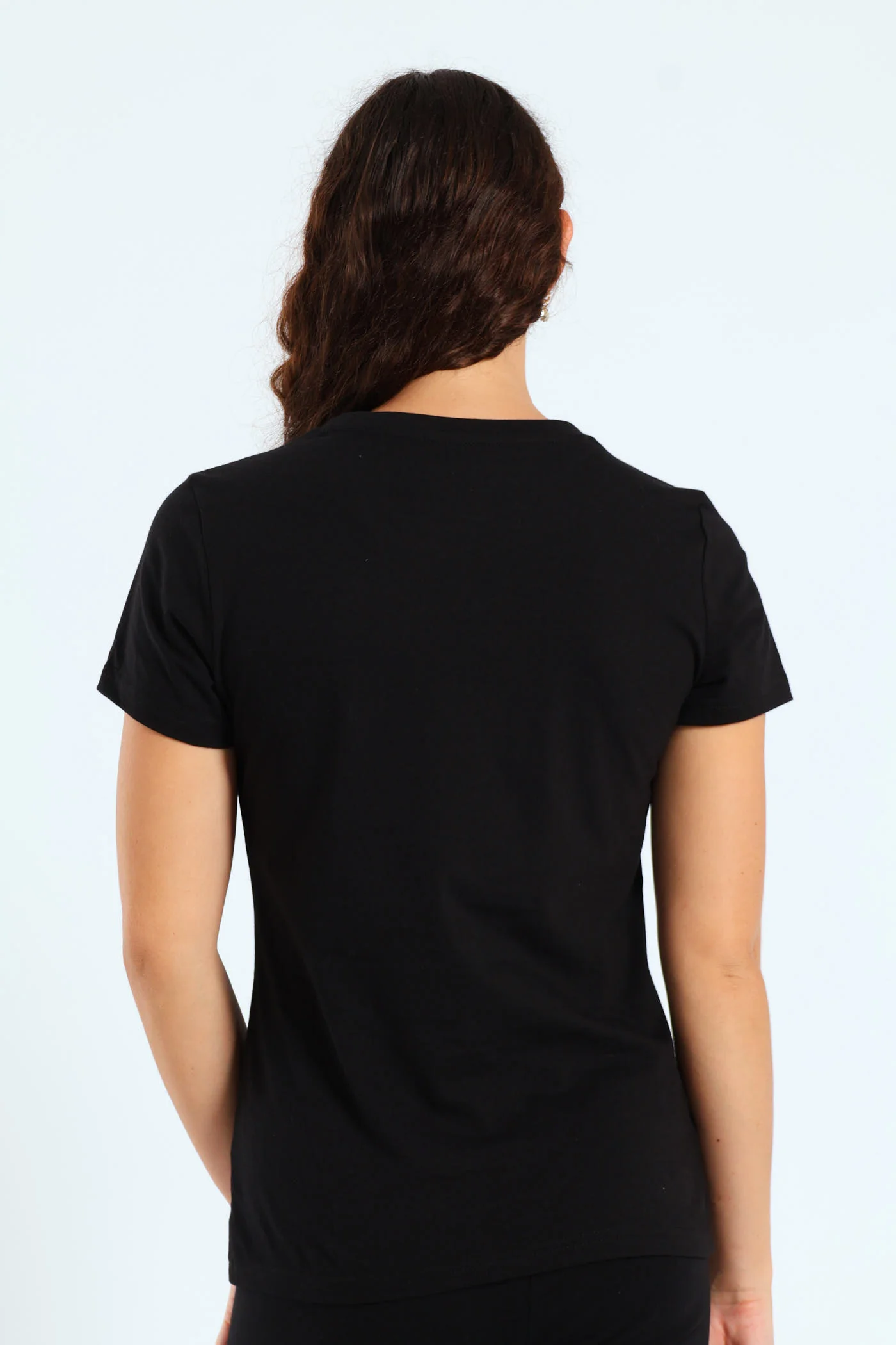 Essential Metallic Logo Tee - Black - Image 4