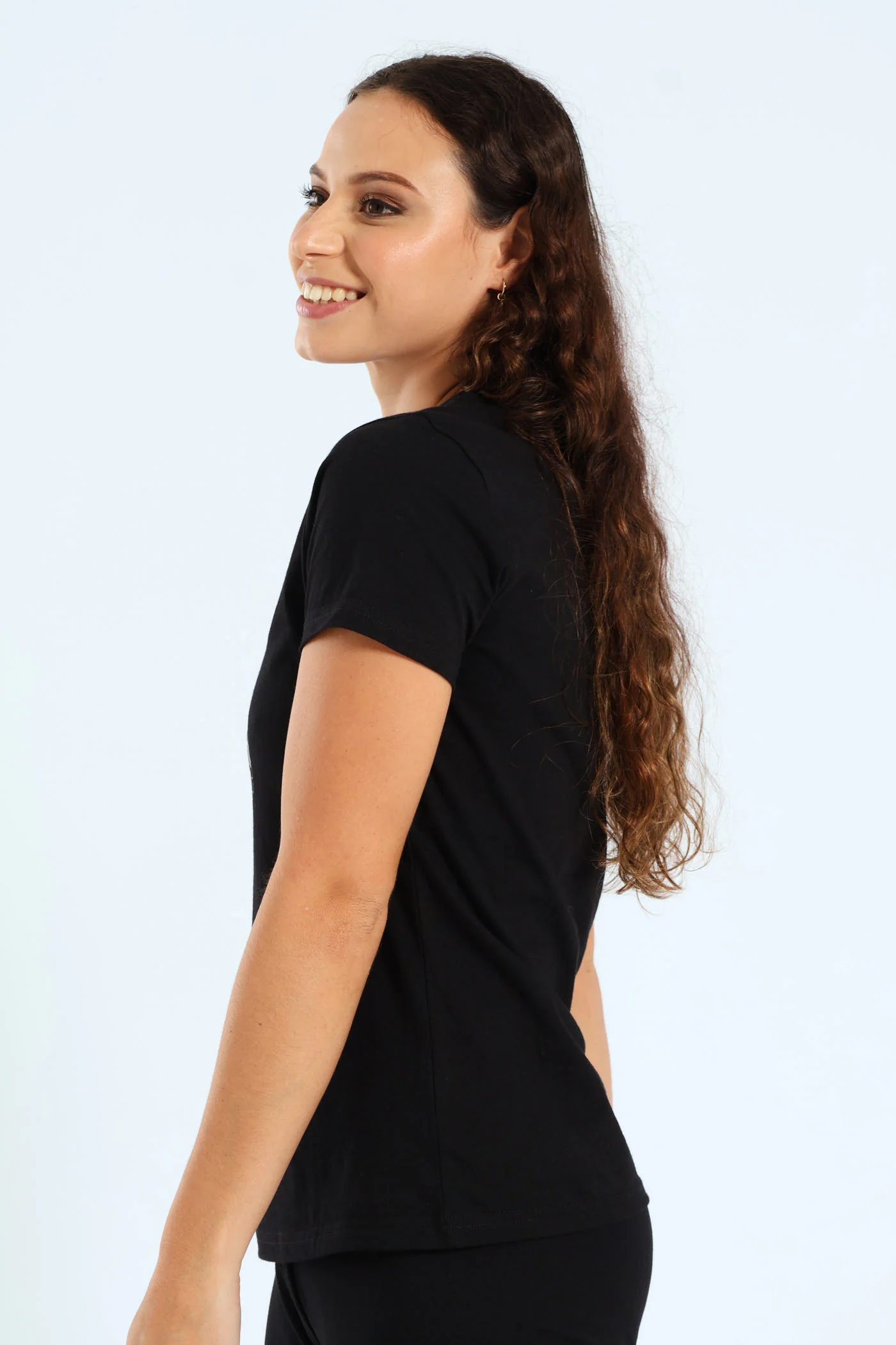 Essential Metallic Logo Tee - Black - Image 5
