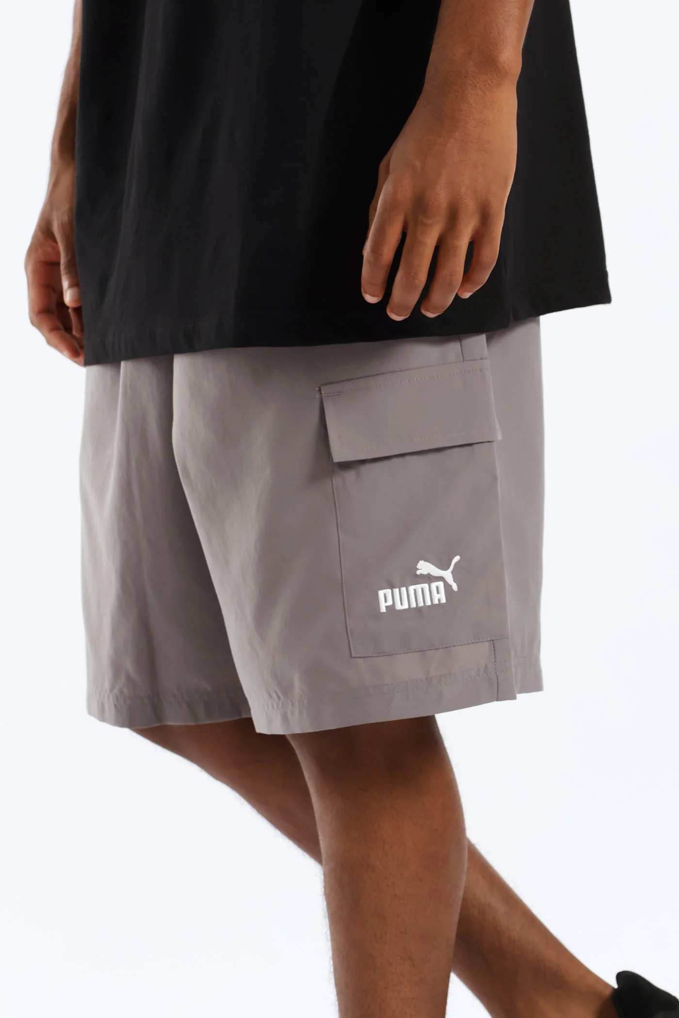 Essential No. 1 Logo 9" Woven Cargo Shorts - Medium Grey - Image 3