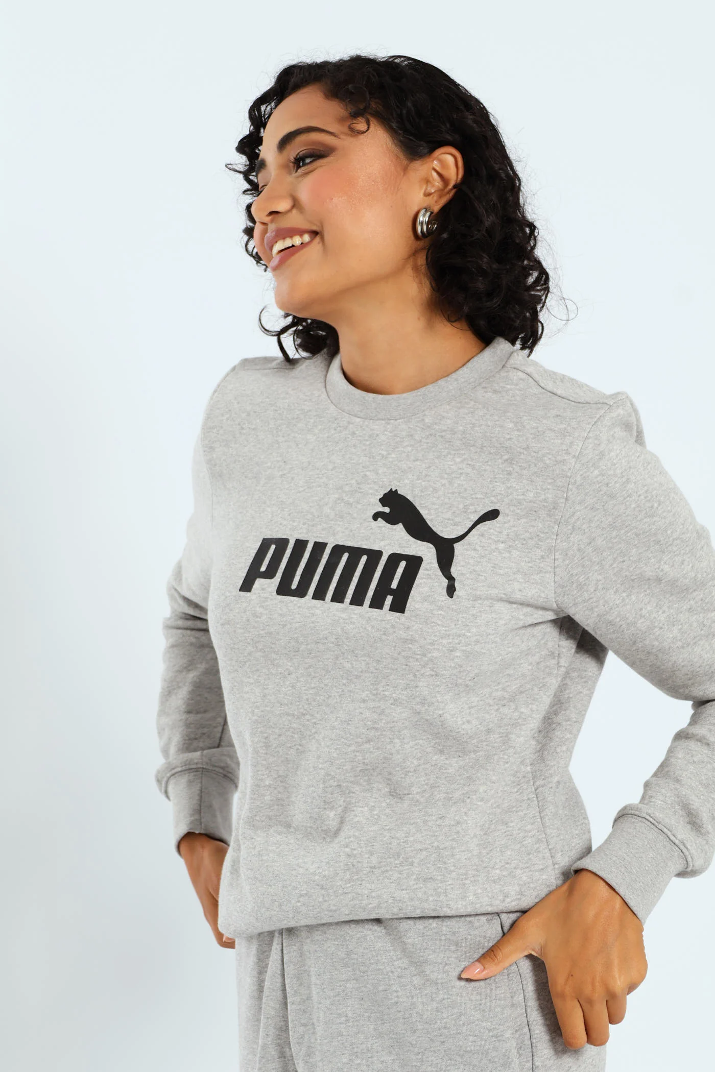 Essential No.1 Logo Crew Top - Light Grey - Image 3