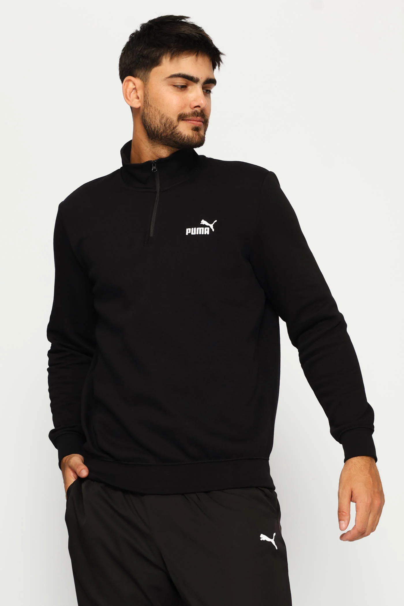 Essential No.1 Logo Half Zip Fleece Top - Black - Image 3