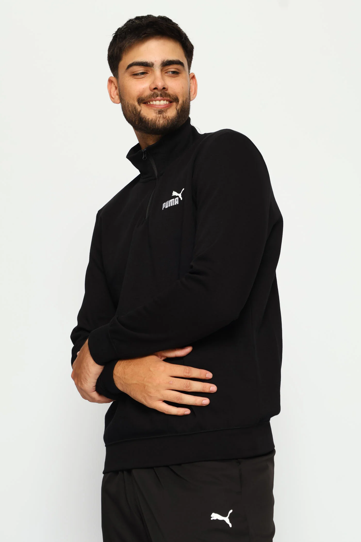 Essential No.1 Logo Half Zip Fleece Top - Black - Image 4