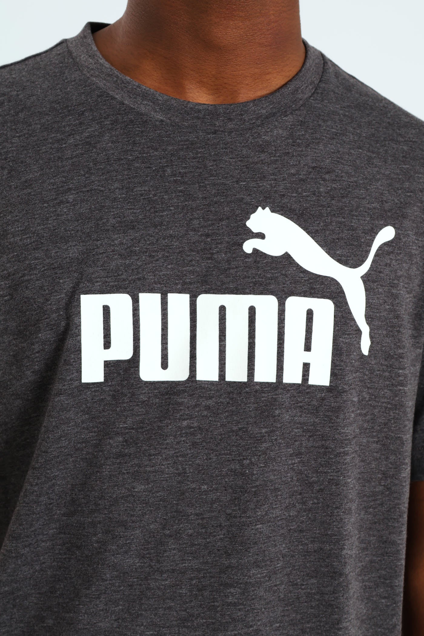 Essential No.1 Logo Heather Tee - Dark Grey - Image 2