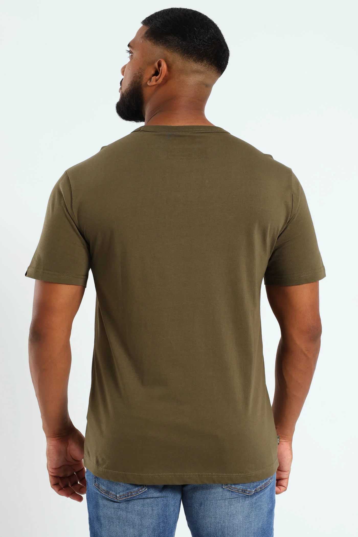 Essential Organic Logo Tee - Olive - Image 3