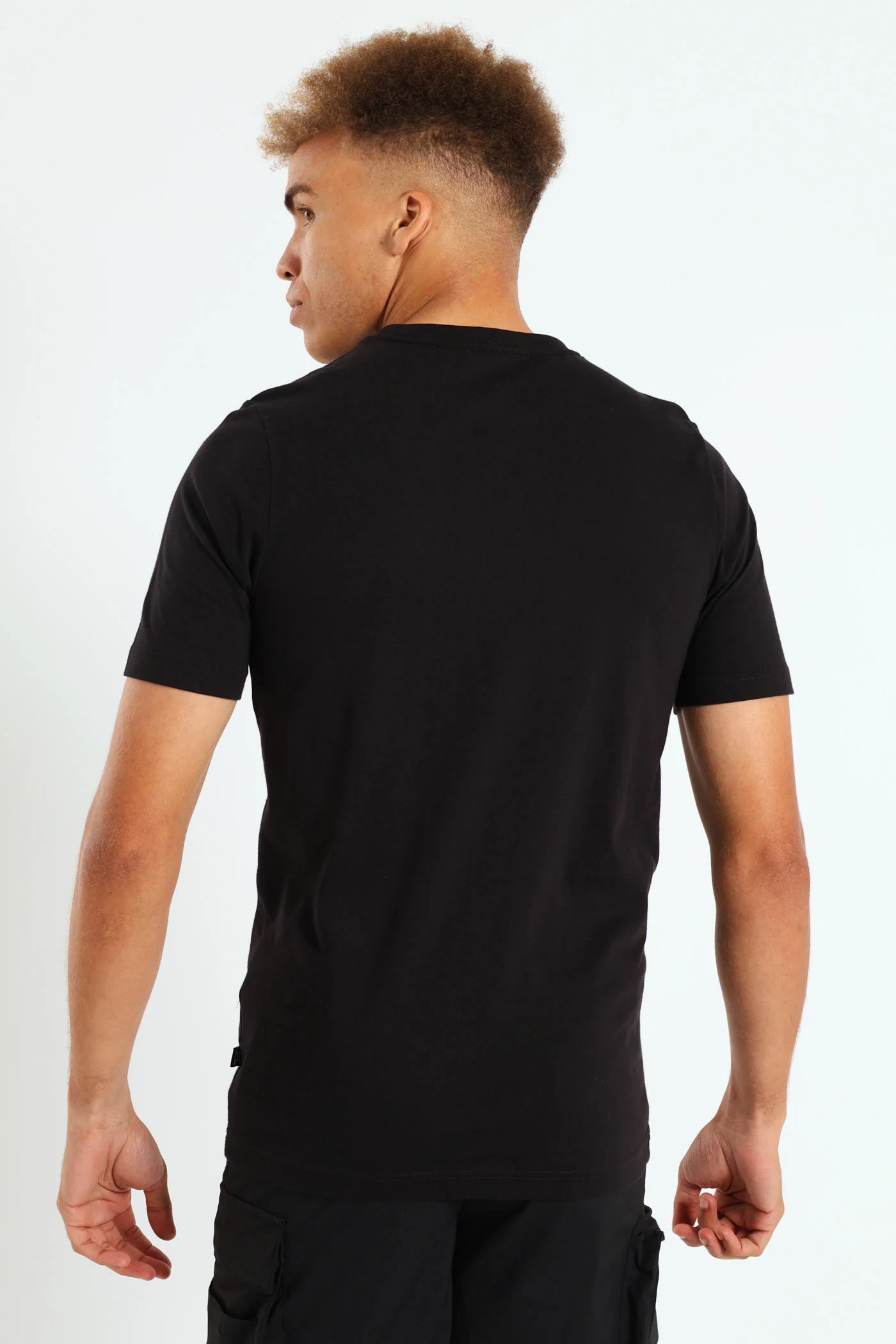 Essential Plus Two Tone Logo Tee - Black - Image 3