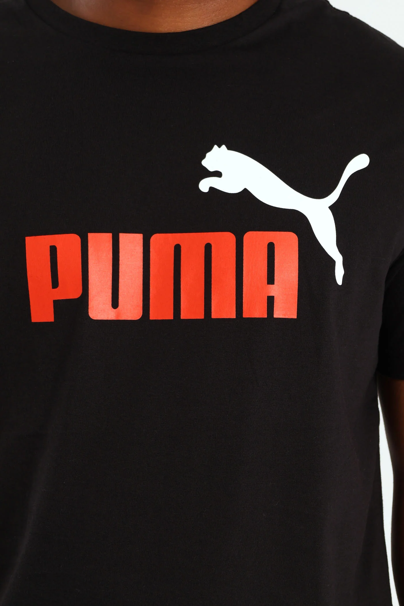 Essential Plus Two Tone Logo Tee - Black/Red - Image 2