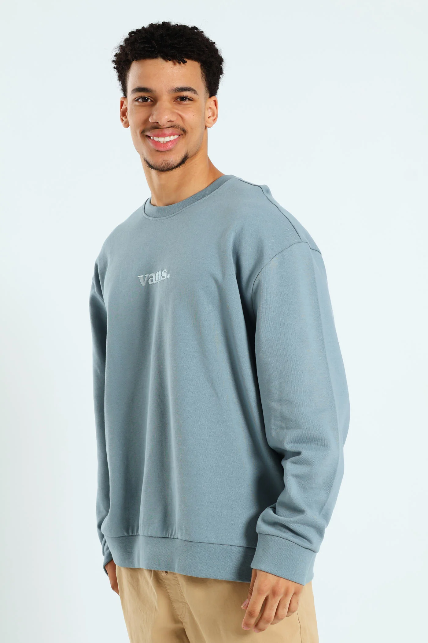 Essential Relaxed Crew Top - Smokey Blue - Image 3