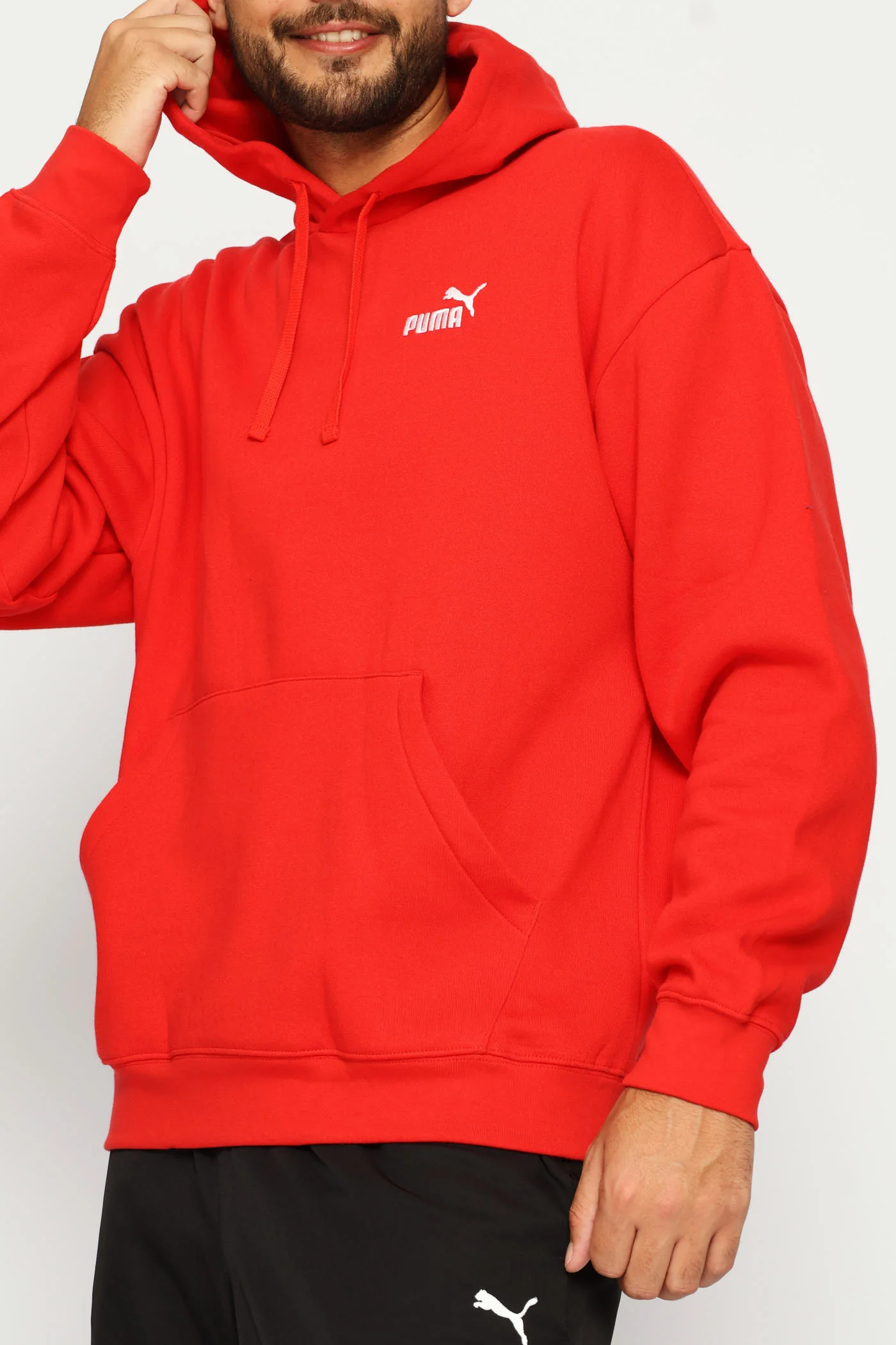 Essential Relaxed Logo Fleece Top - Red - Image 2