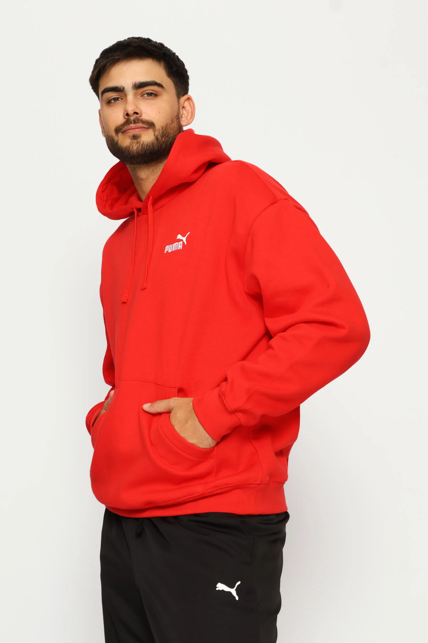 Essential Relaxed Logo Fleece Top - Red - Image 3