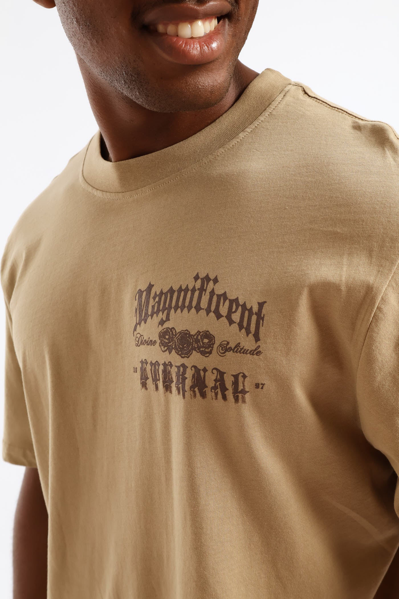 Eternal Front & Back Print Tee - Taupe - Image 2