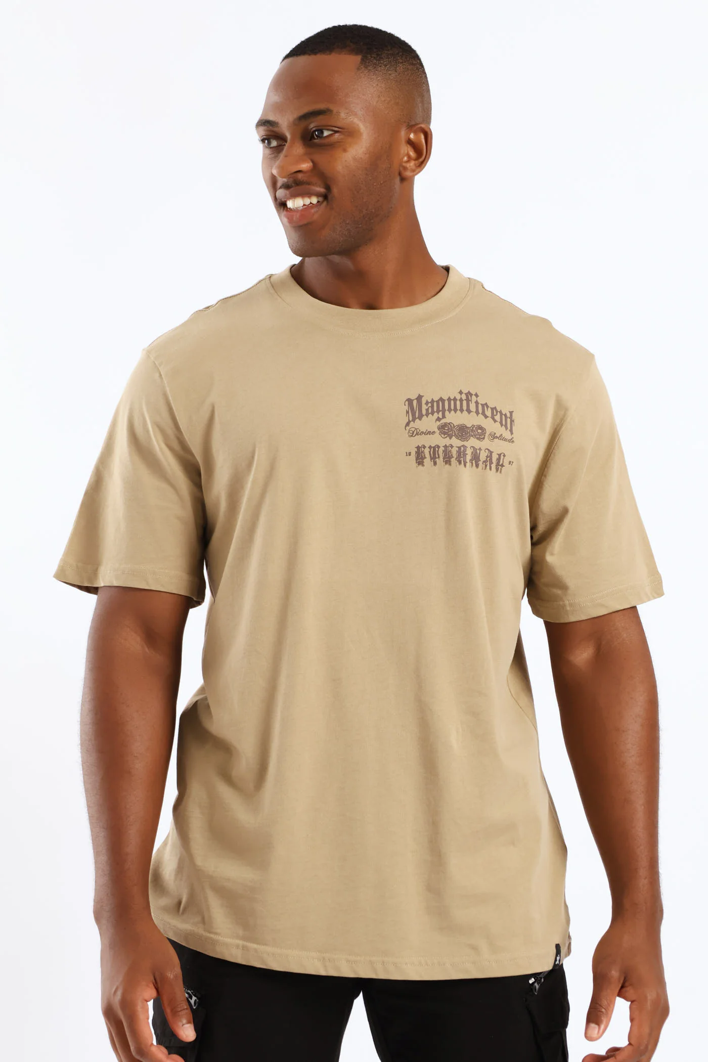 Eternal Front & Back Print Tee - Taupe - Image 4