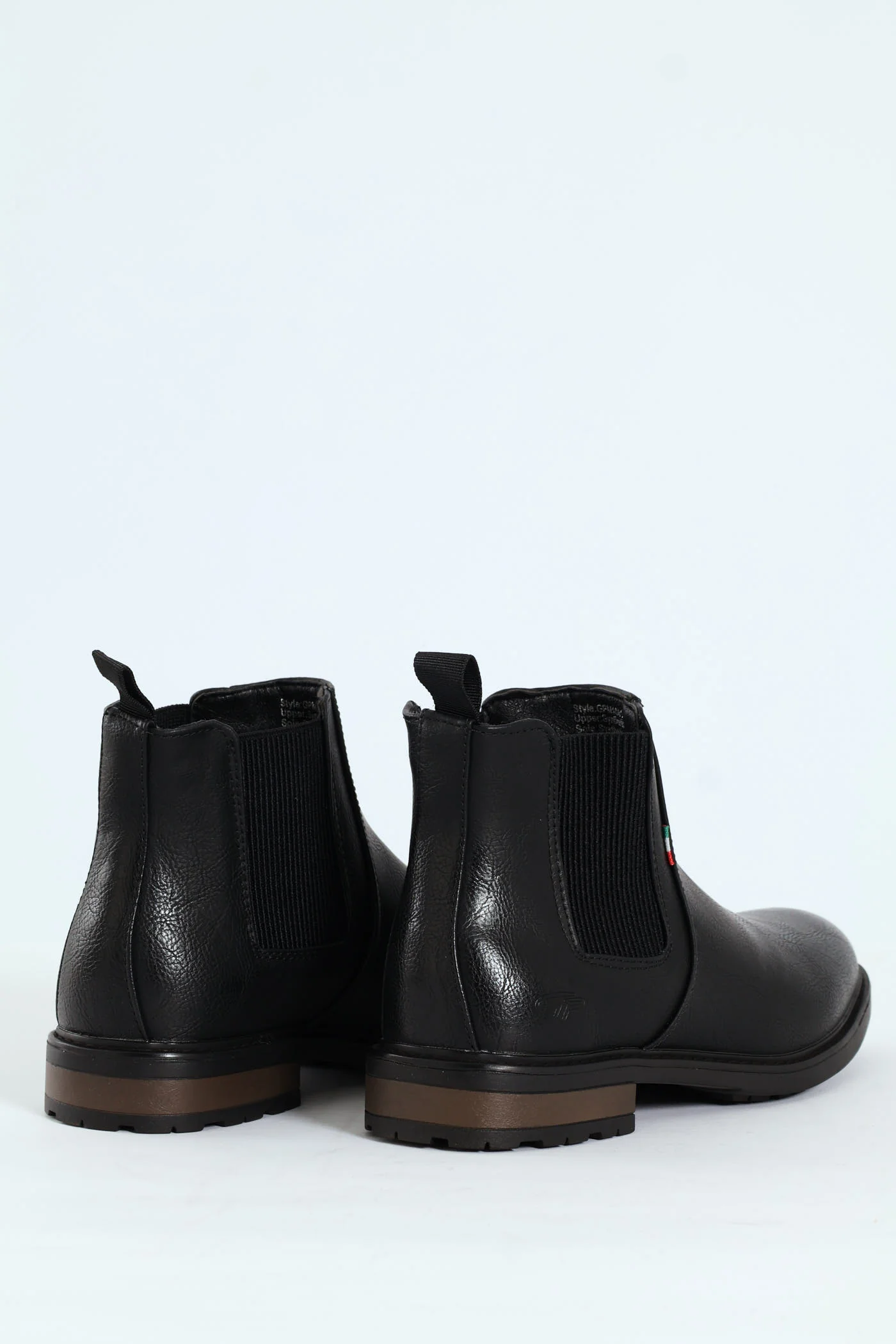 Ethan Pebbled Pu Elastic Gusset Chelsea Boot - Black/Brown - Image 4