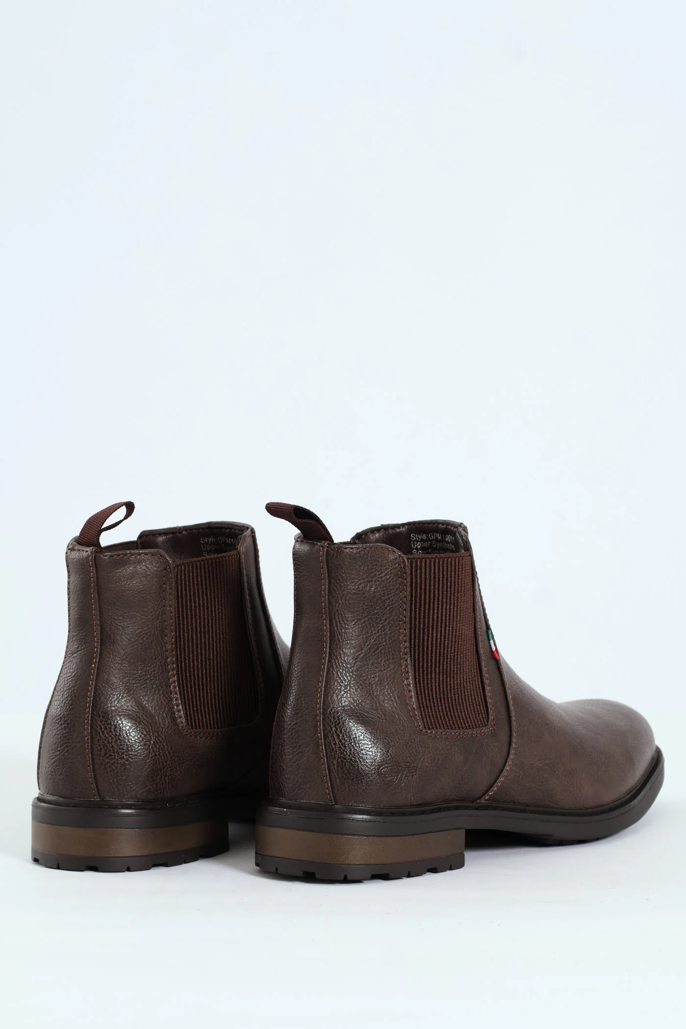 Ethan Pebbled Pu Elastic Gusset Chelsea Boot - Brown - Image 4