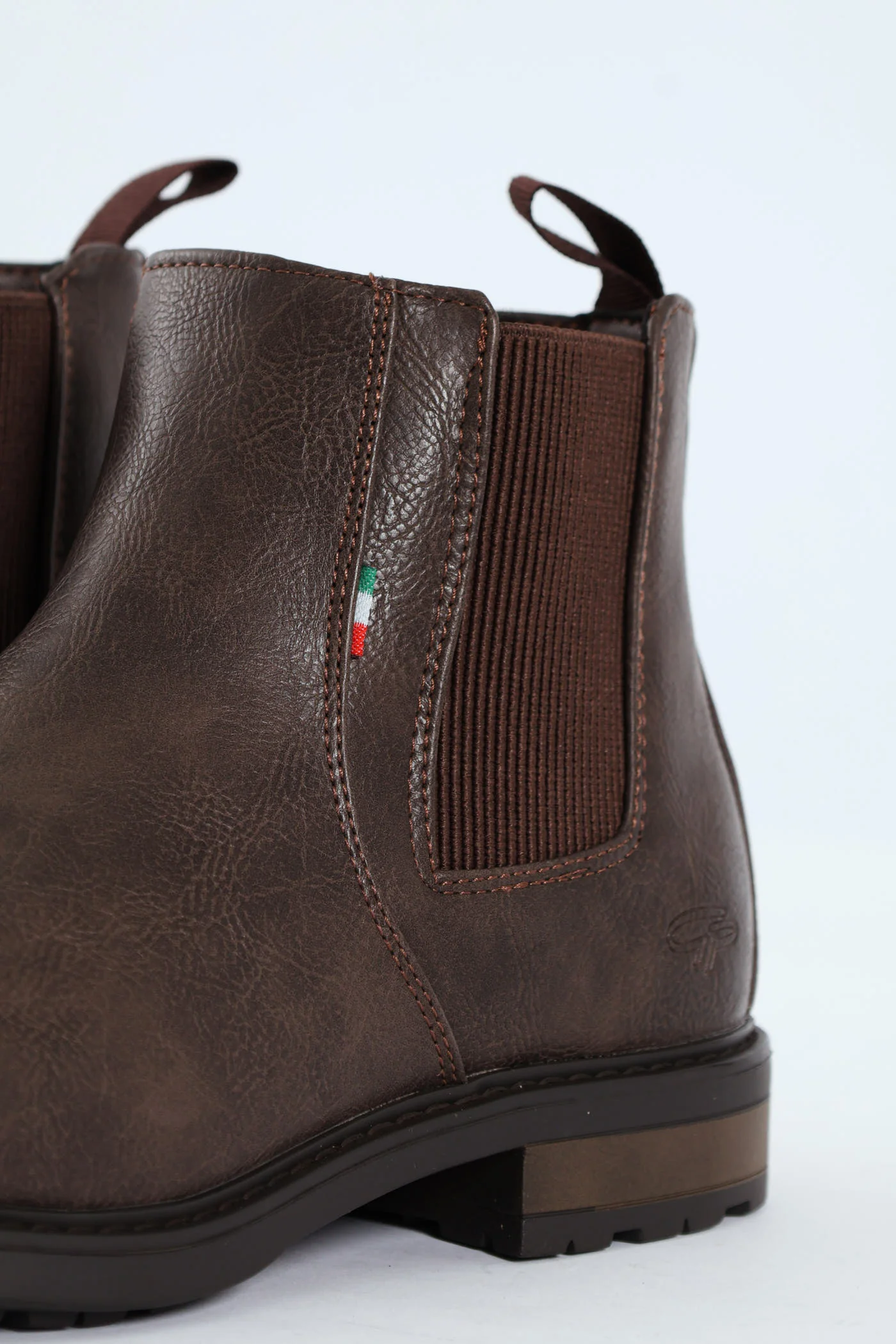 Ethan Pebbled Pu Elastic Gusset Chelsea Boot - Brown - Image 5