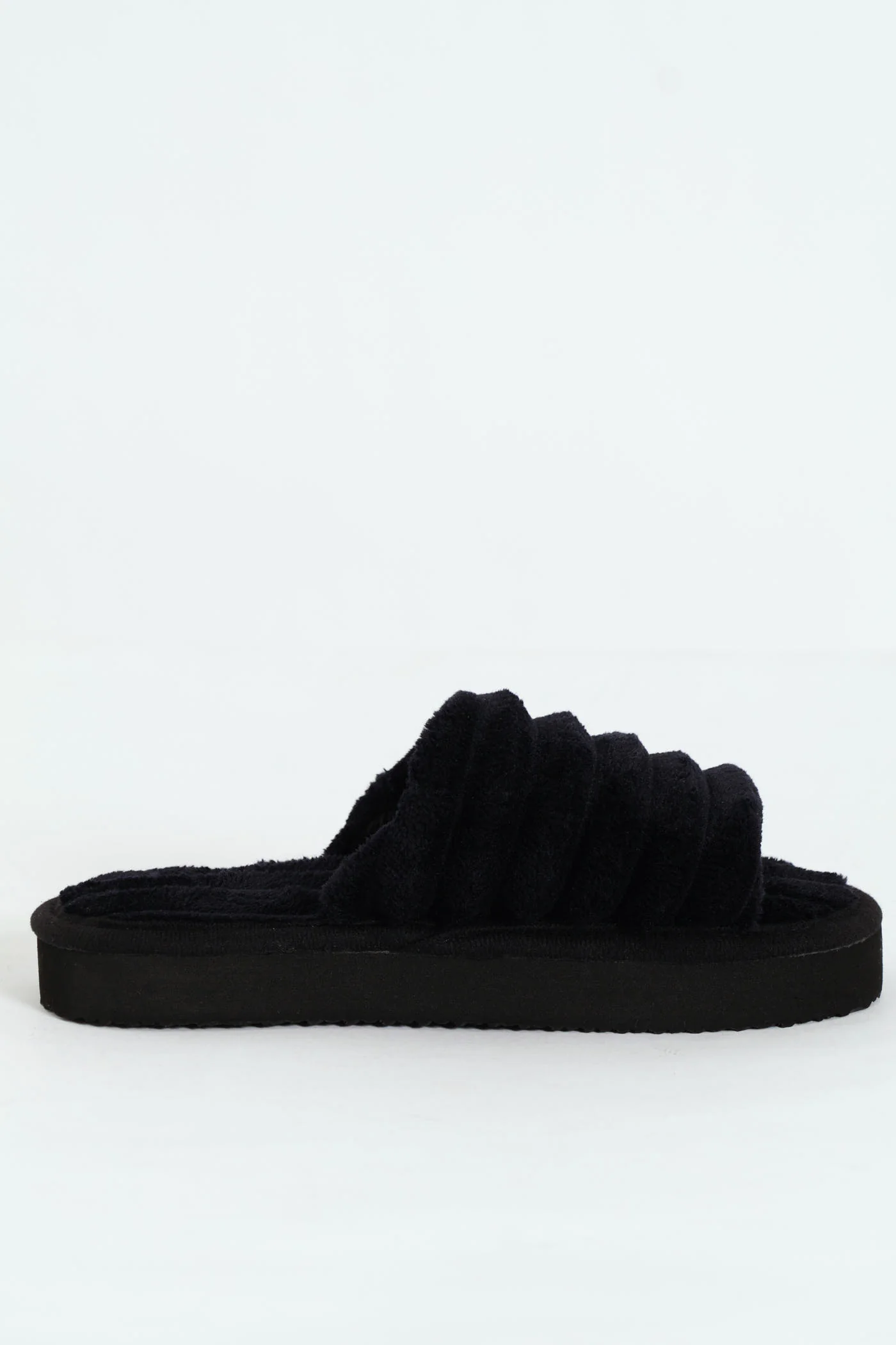 Eva Ribbed Single Band Mule Slipper - Black - Image 3