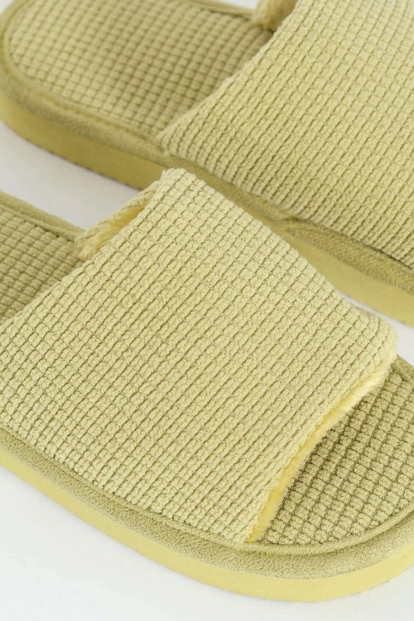 Eva Single Jersey Knit Band Mule Slipper - Chartreuse - Image 2