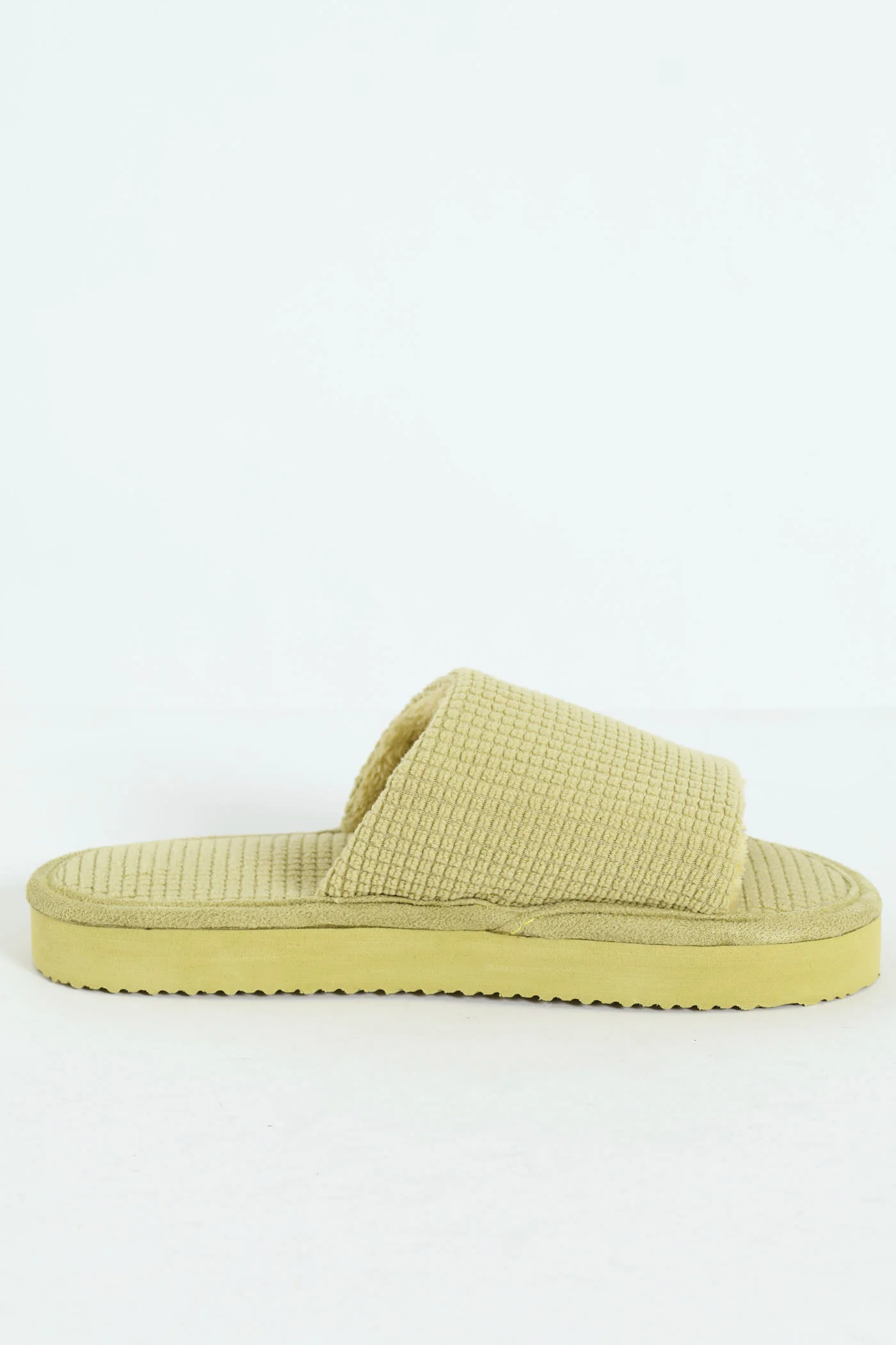 Eva Single Jersey Knit Band Mule Slipper - Chartreuse - Image 3