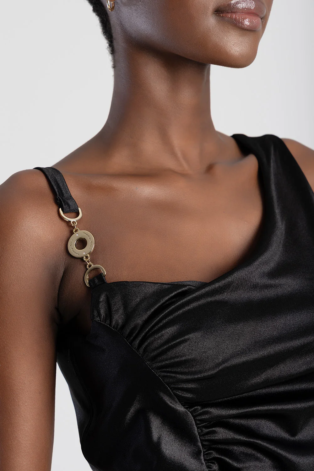 Evening Dress With Thigh Slit - Black - Image 2