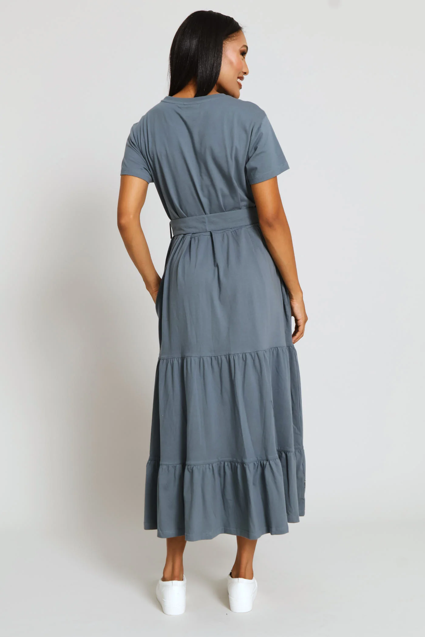 Everyday Tiered Dress - Grey - Image 5