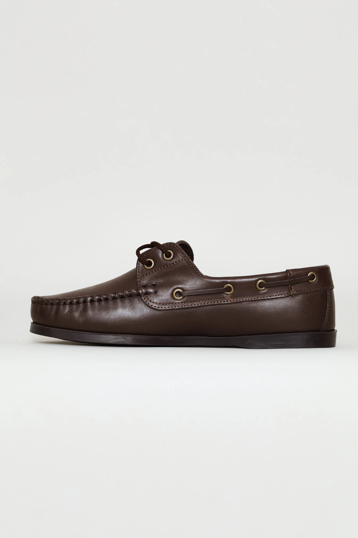 Evo Basic Leather Dockside Shoe - Chocolate - Image 2