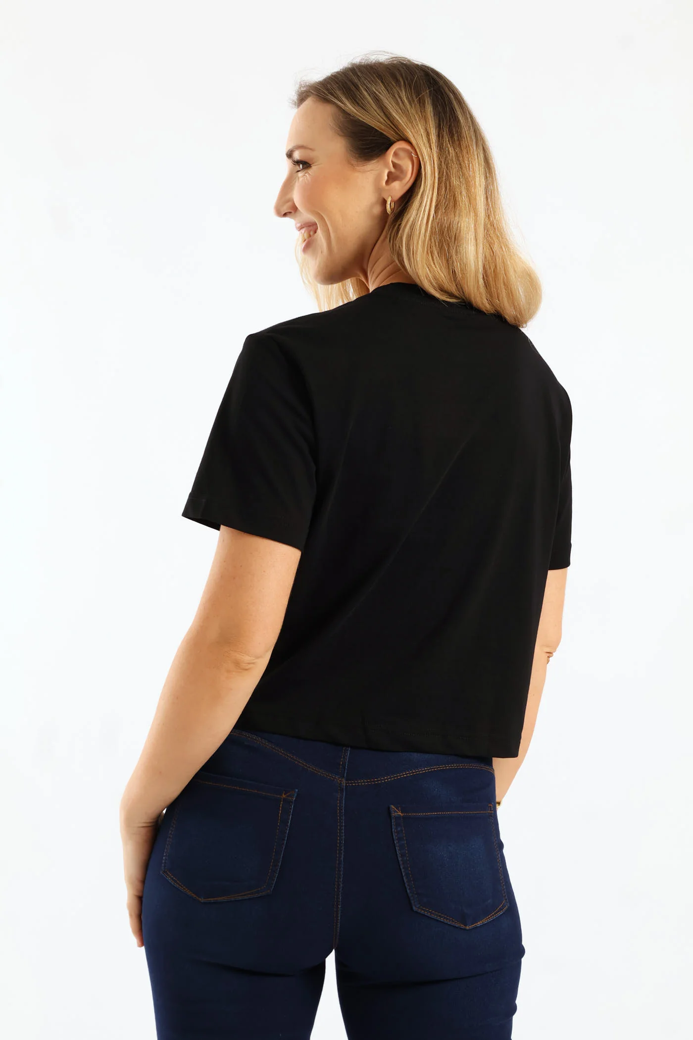Evolution Simple Dome Crop Relaxed Tee - Black - Image 5