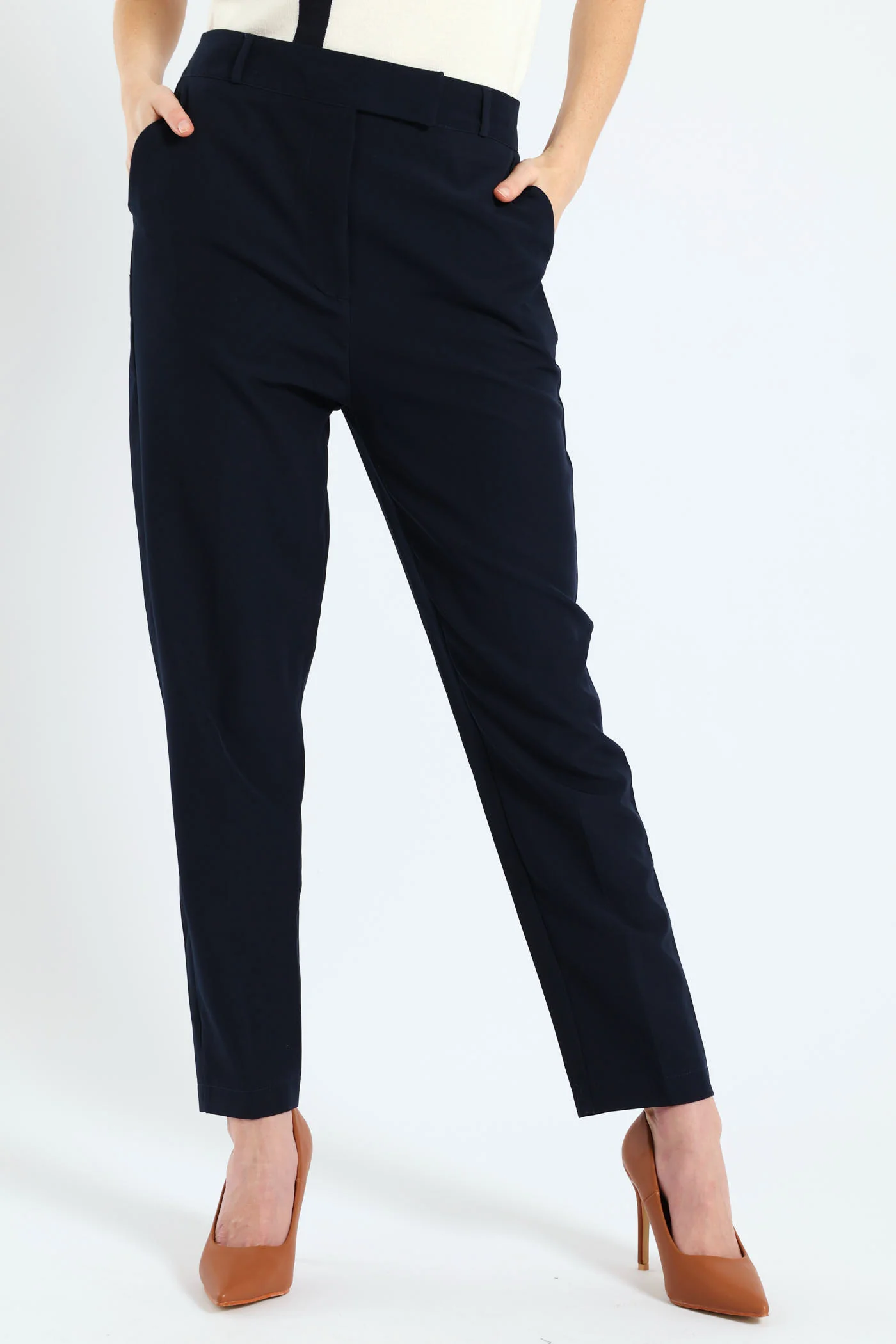 Extended Tab Slim Leg Pant - Navy - Image 2