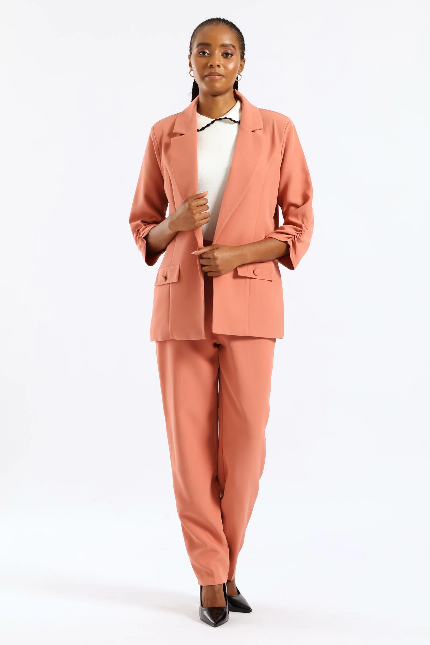 Extended Tab Tapered Leg Pant - Dusty Pink - Image 6