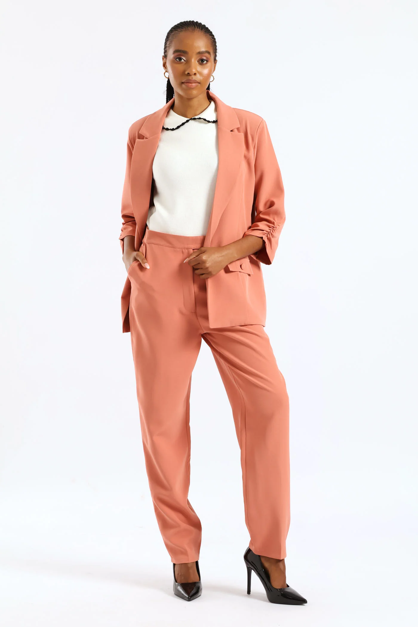 Extended Tab Tapered Leg Pant - Dusty Pink - Image 7