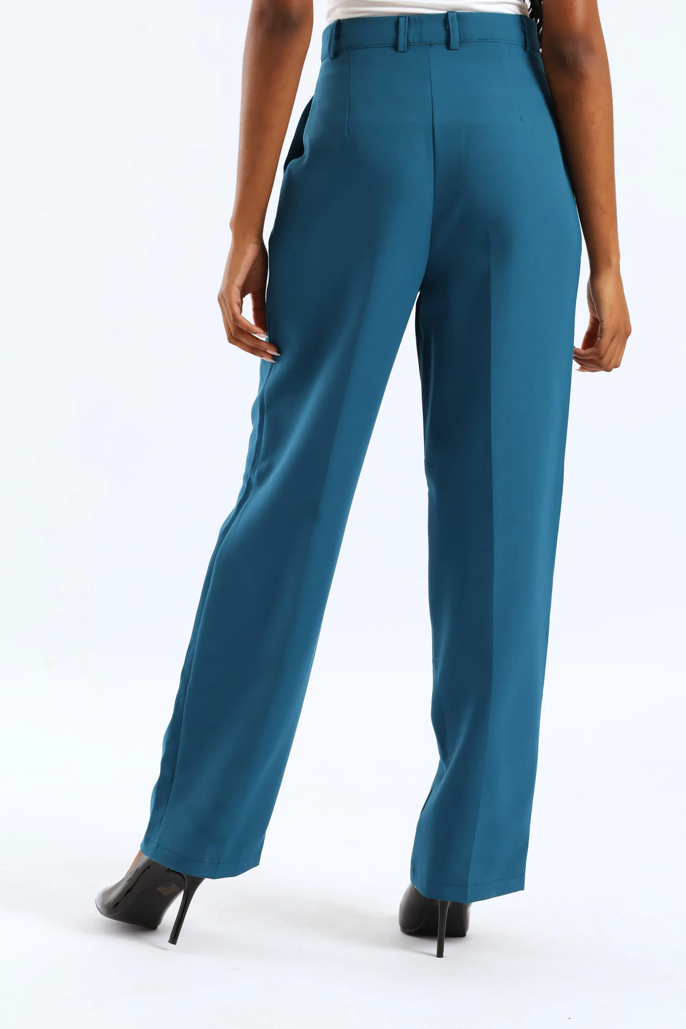Extended Tab Wide Leg Pant - Teal - Image 2