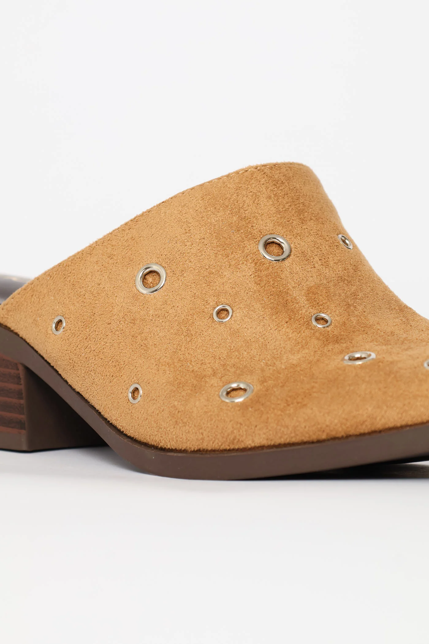 Eyelet Detail Clog - Stone - Image 2