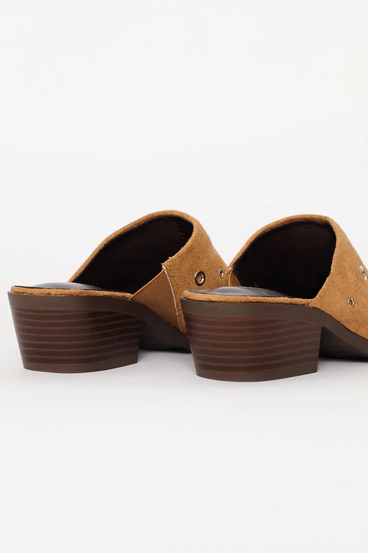 Eyelet Detail Clog - Stone - Image 5