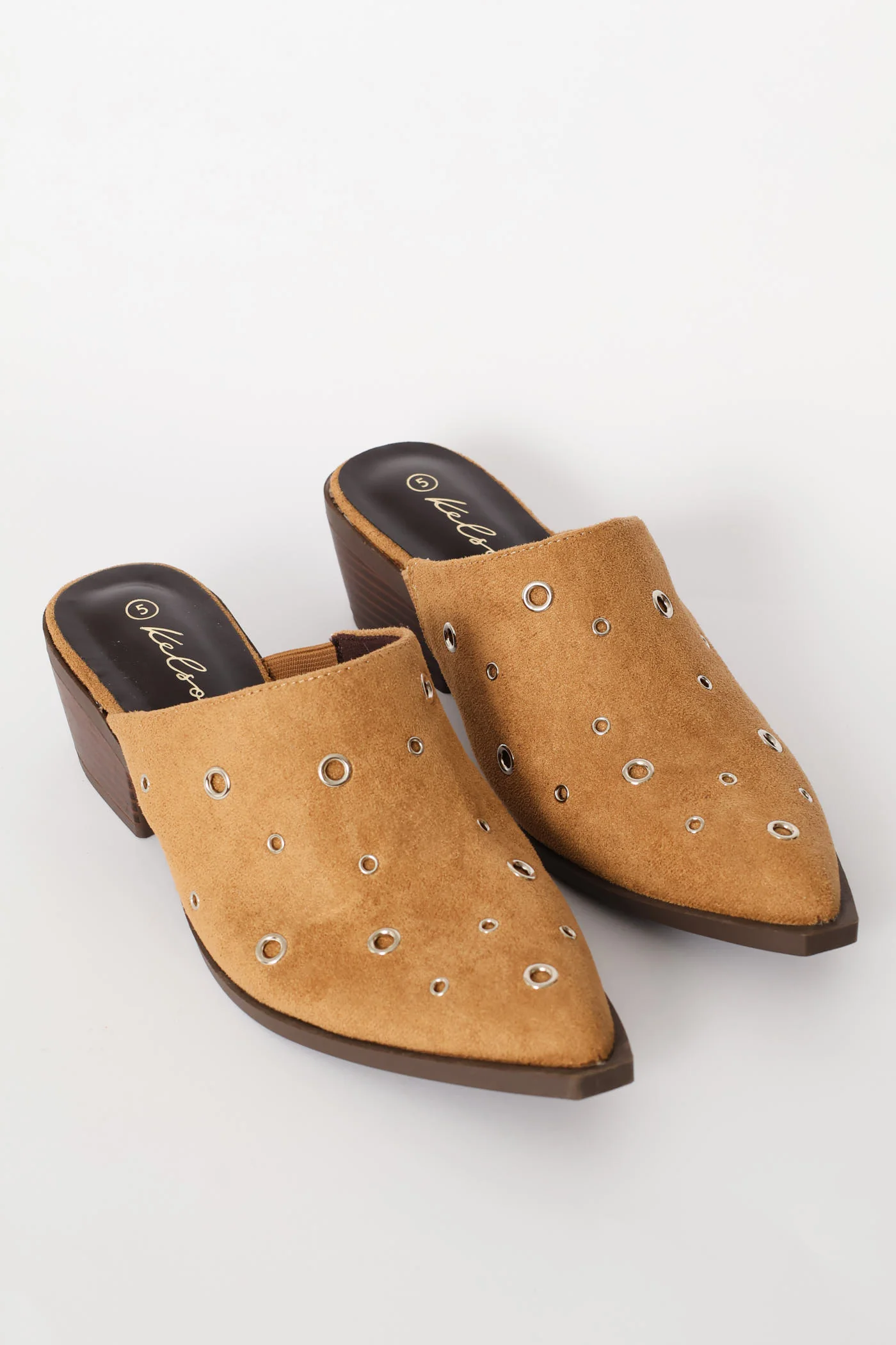 Eyelet Detail Clog - Stone - Image 6