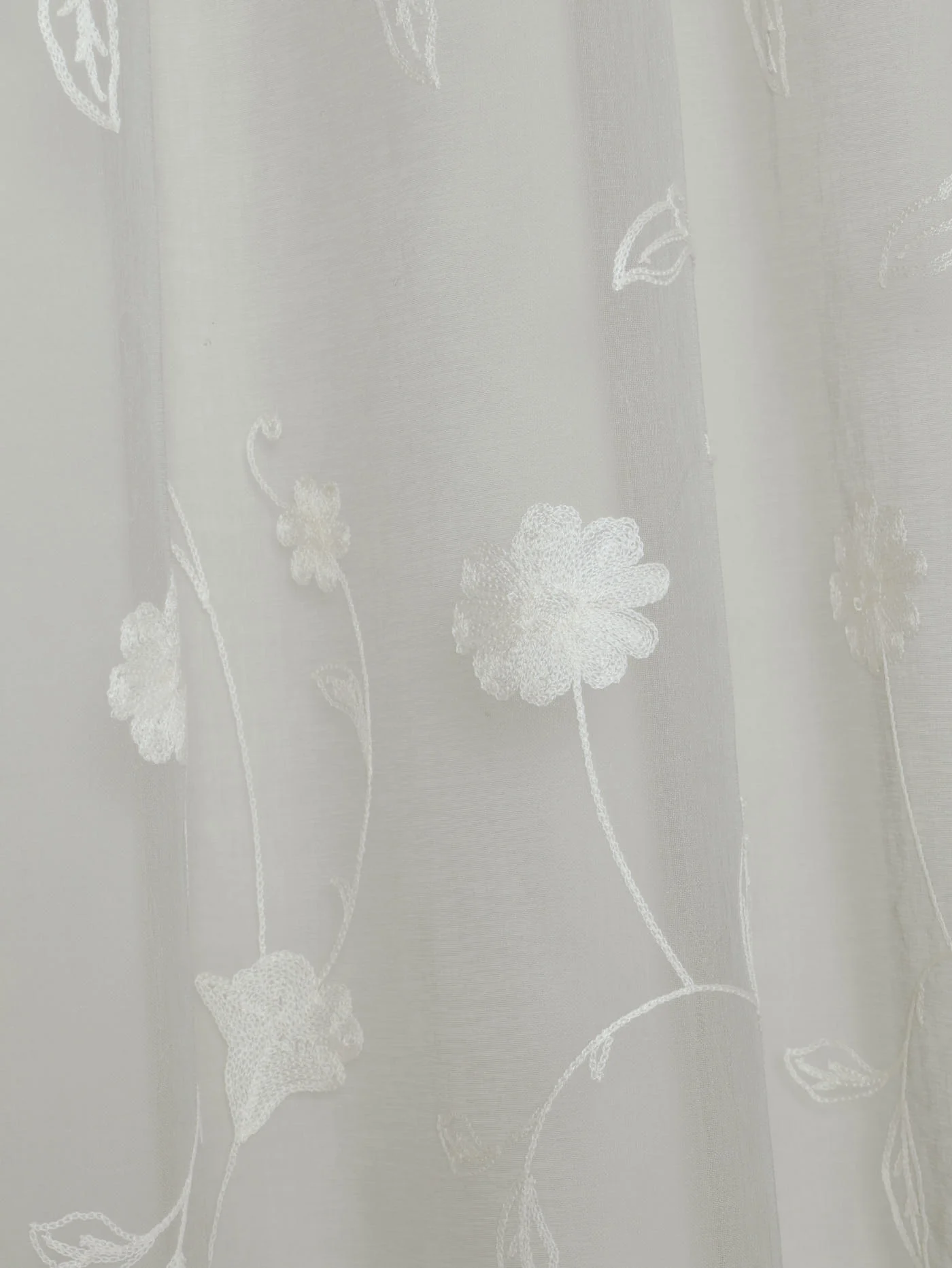 Eyelet Standard Length Sheer Blooming Curtain - Grey - Image 3