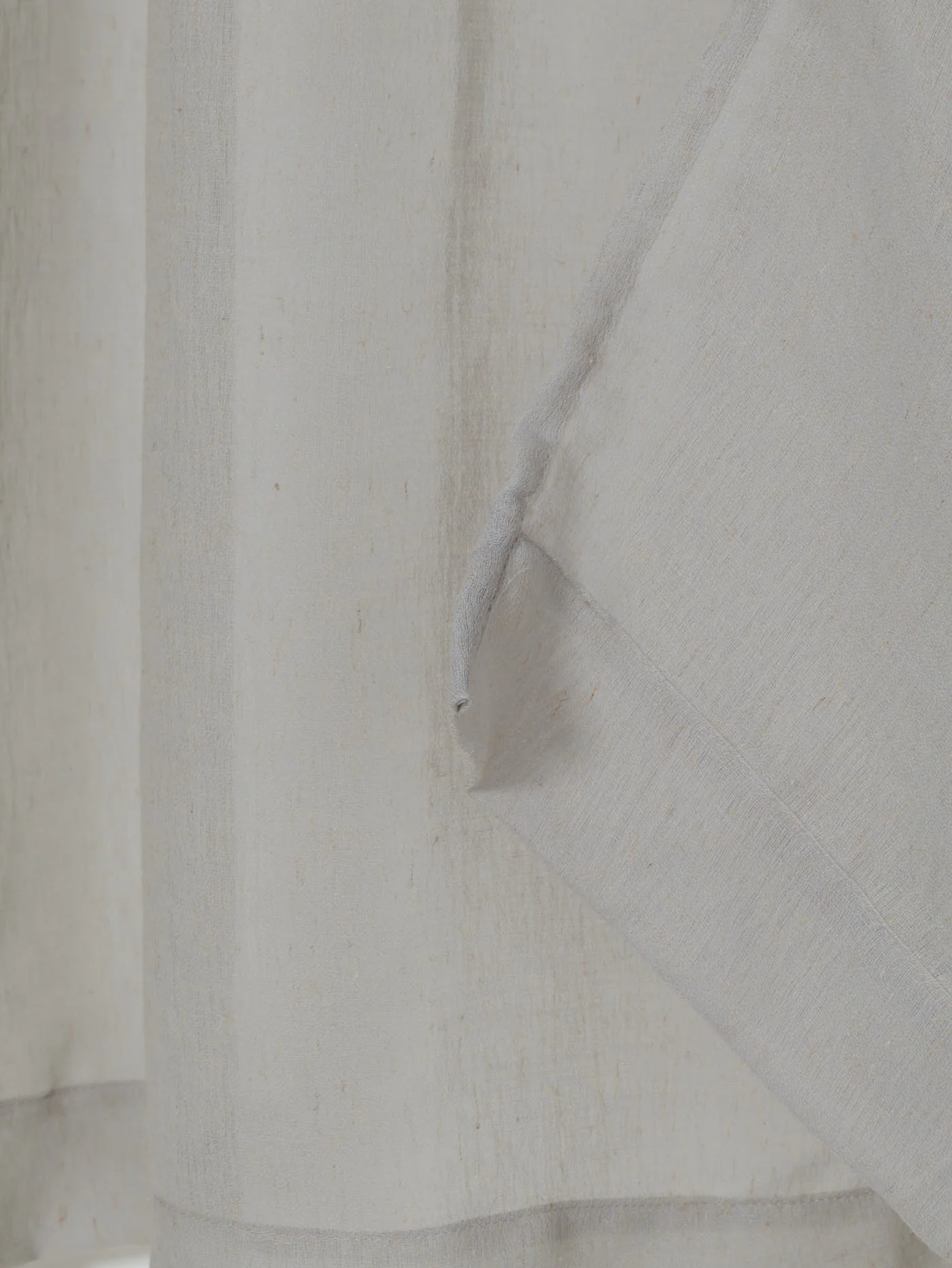 Eyelet Standard Length Sheer Textured Curtain - Grey - Image 3