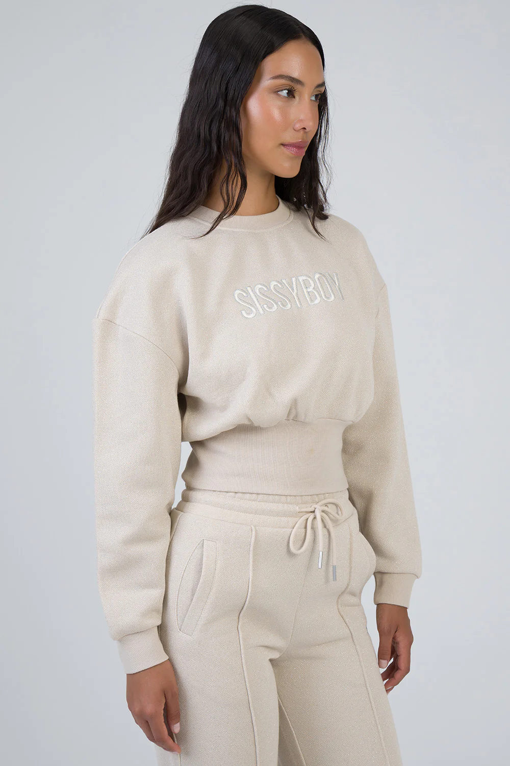Fables Athleisure Cropped Top - Stone - Image 3