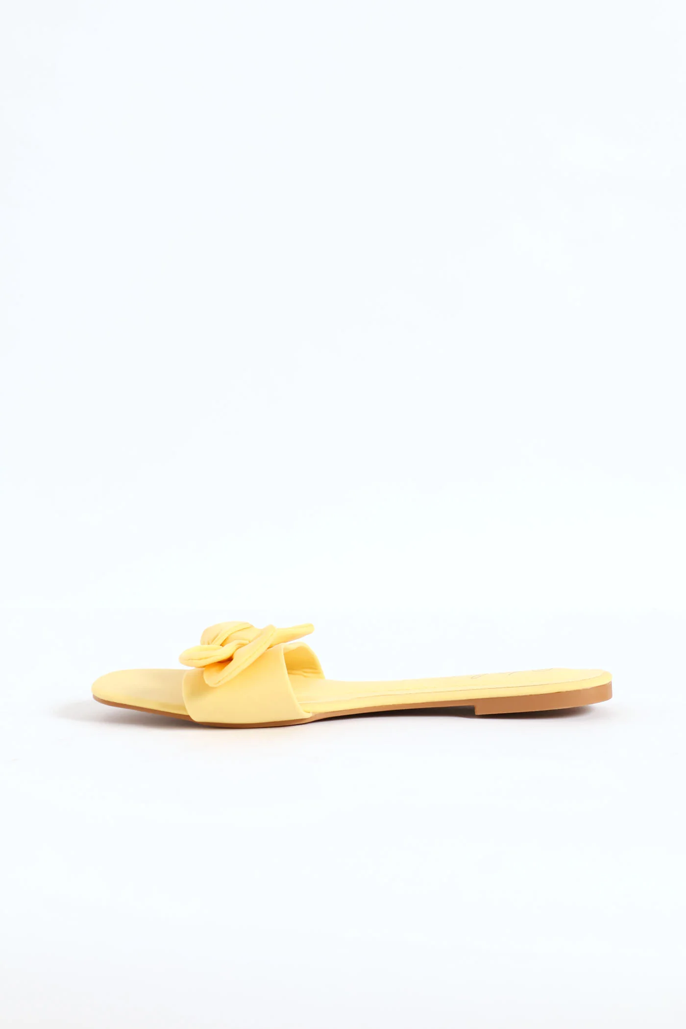 Fabric Bow Eva Mule Sandal - Lemon - Image 3