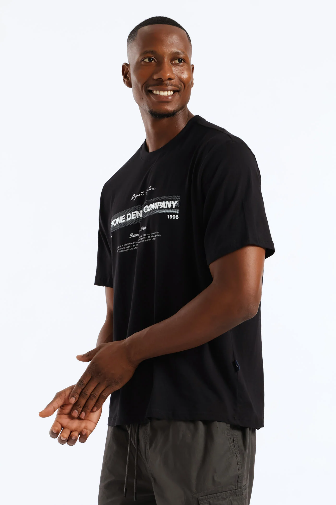 Fade Chest Block Icon Tee - Black - Image 3