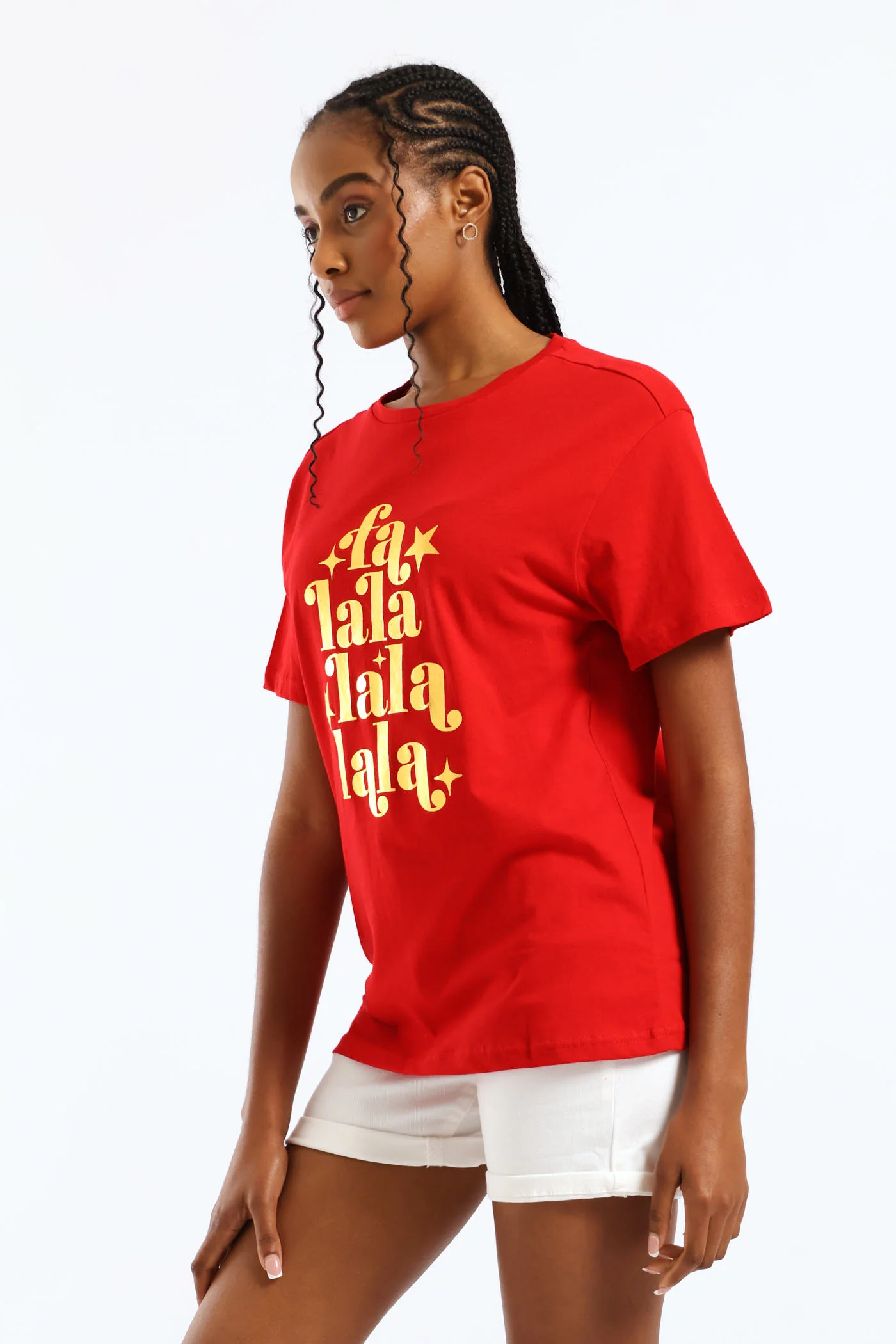 Falalalala Christmas Tee - Red - Image 4