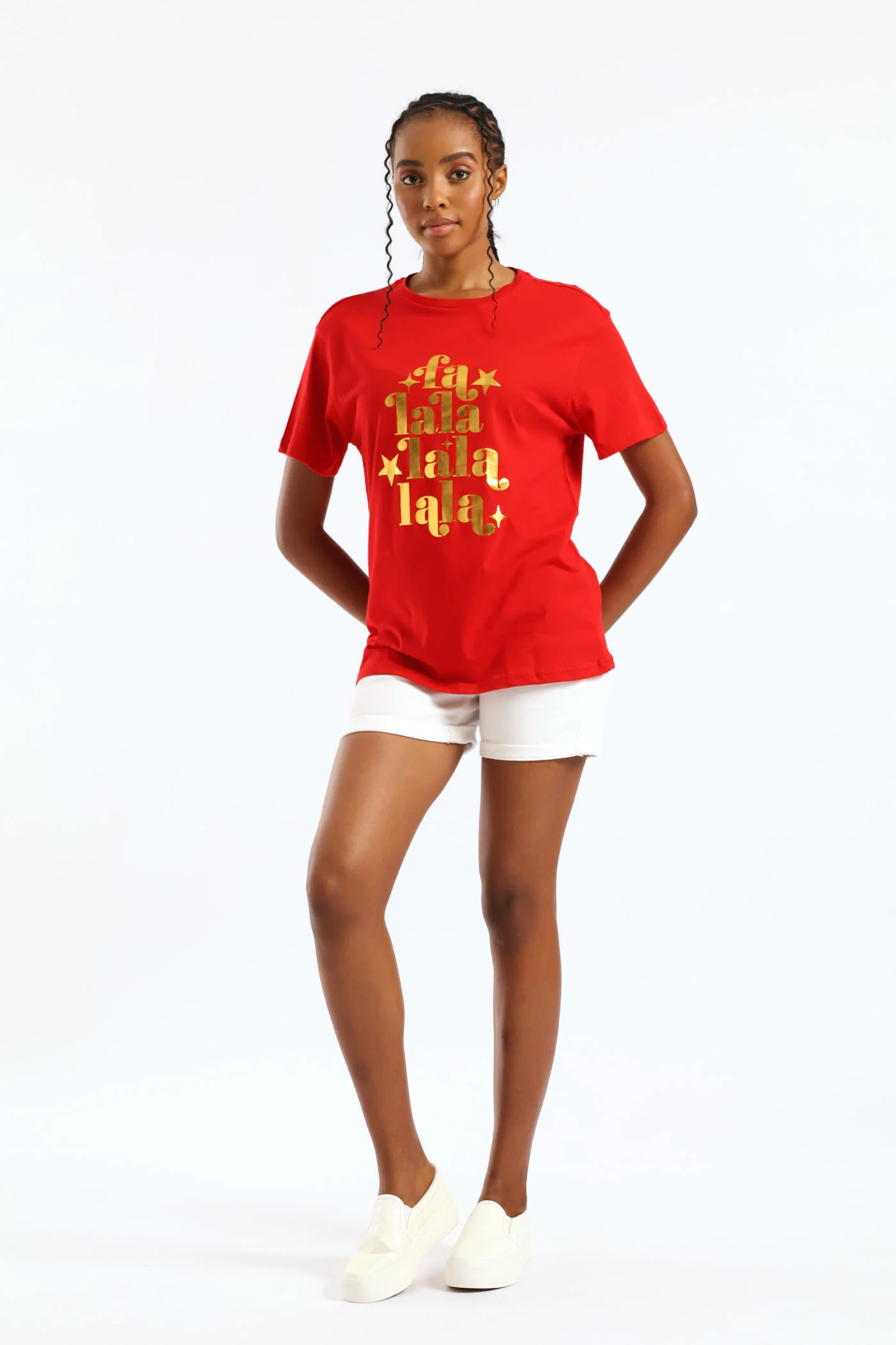 Falalalala Christmas Tee - Red - Image 5