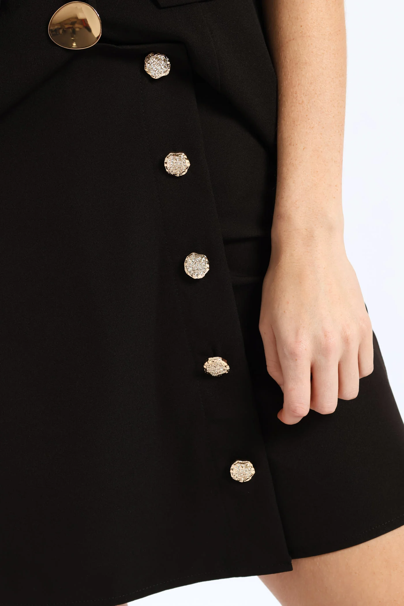 Fancy Button Skort - Black - Image 4