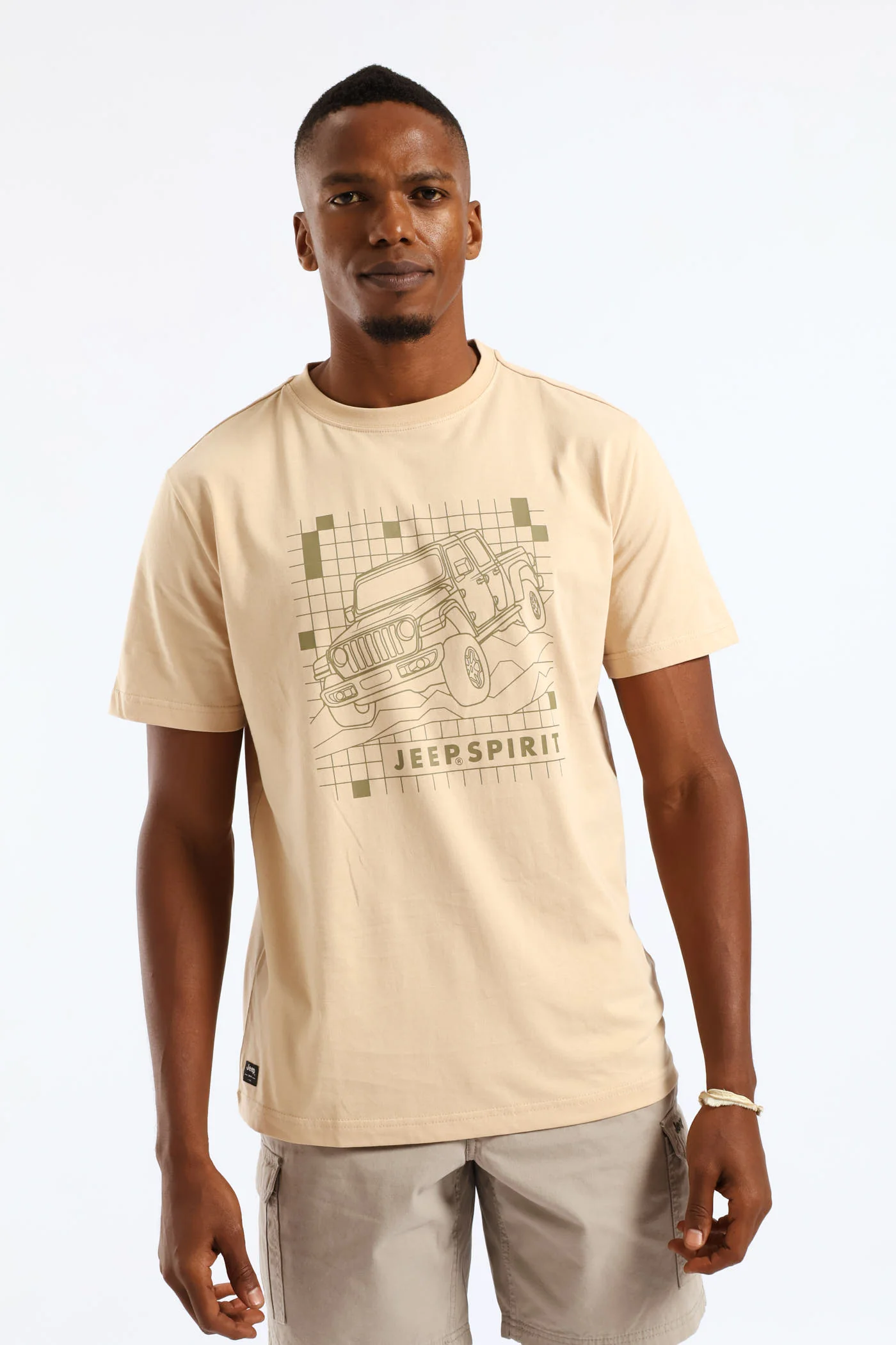 Fashion Car Graphic Tee - Khaki - Image 2