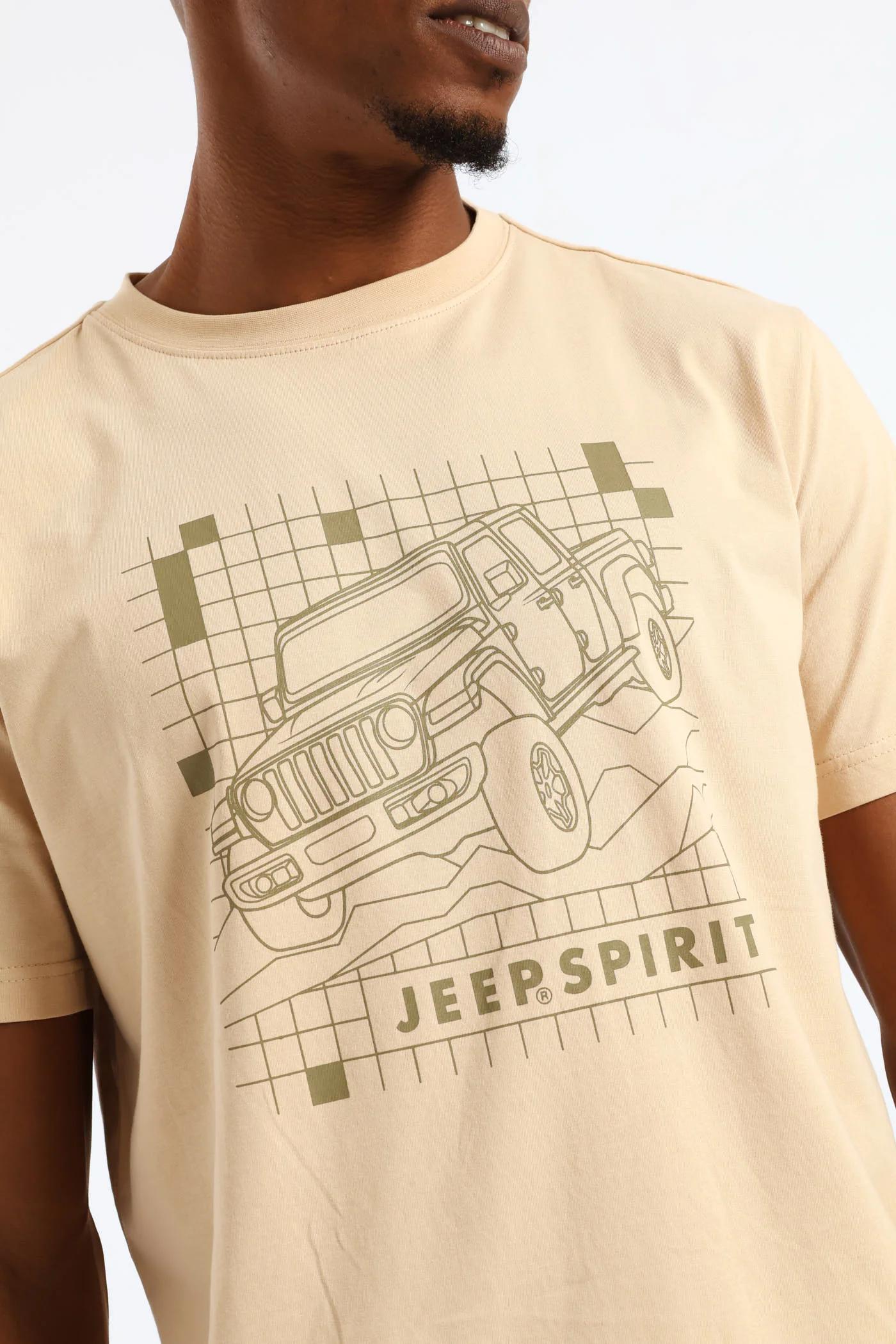 Fashion Car Graphic Tee - Khaki - Image 5