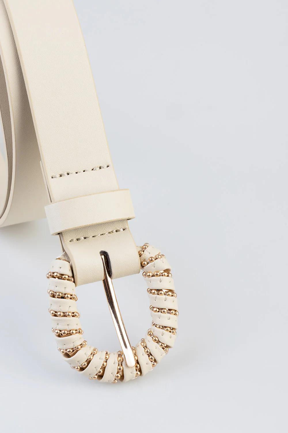 Fashion Detailed Belt - Cream - Image 2