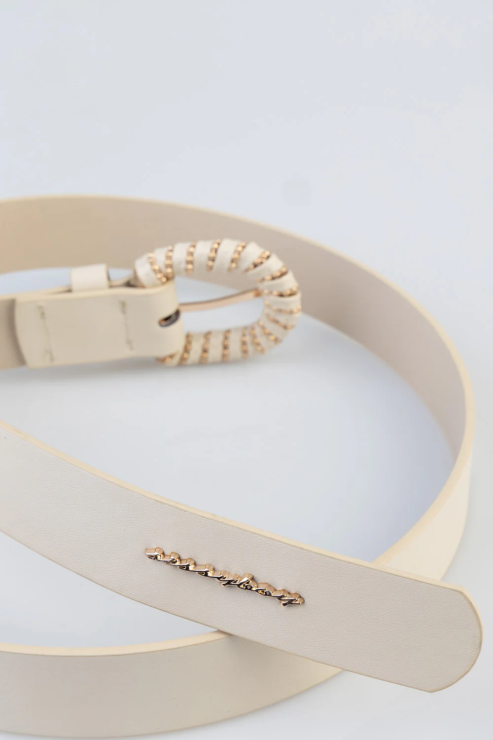 Fashion Detailed Belt - Cream - Image 4