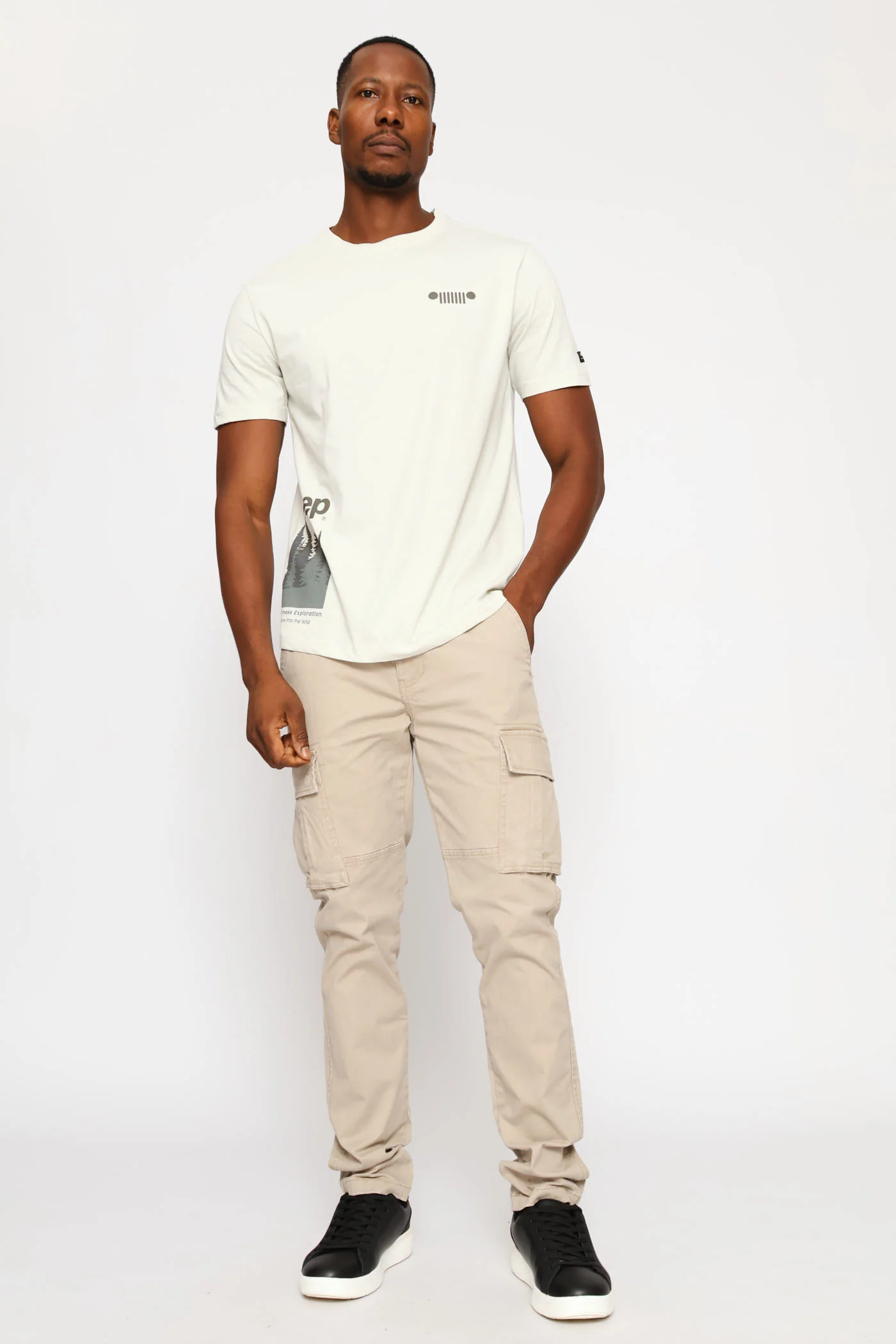 Fashion Graphic Small Grill Tee - Light Grey - Image 4