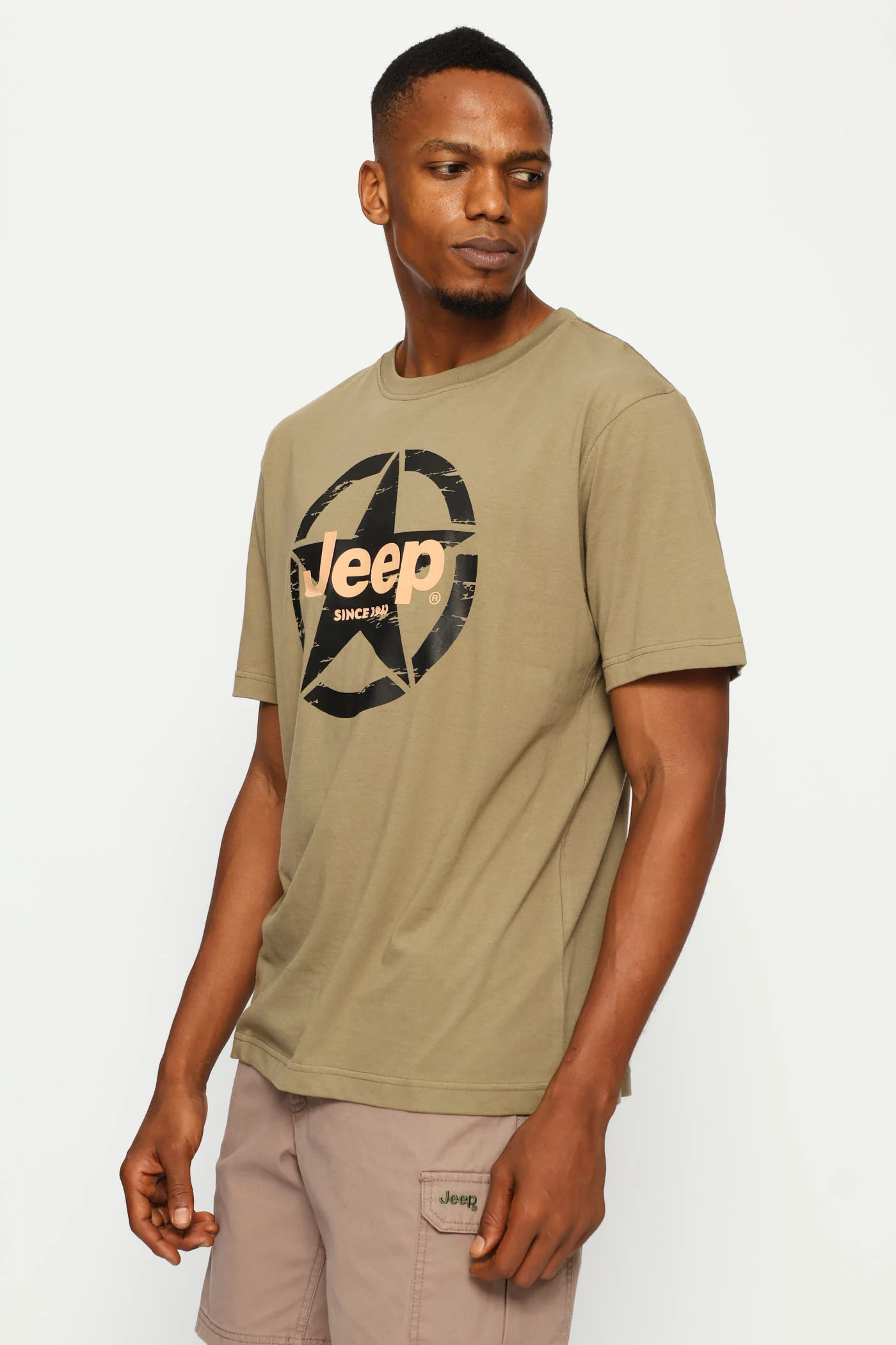 Fashion Graphic Star Tee - Olive - Image 3