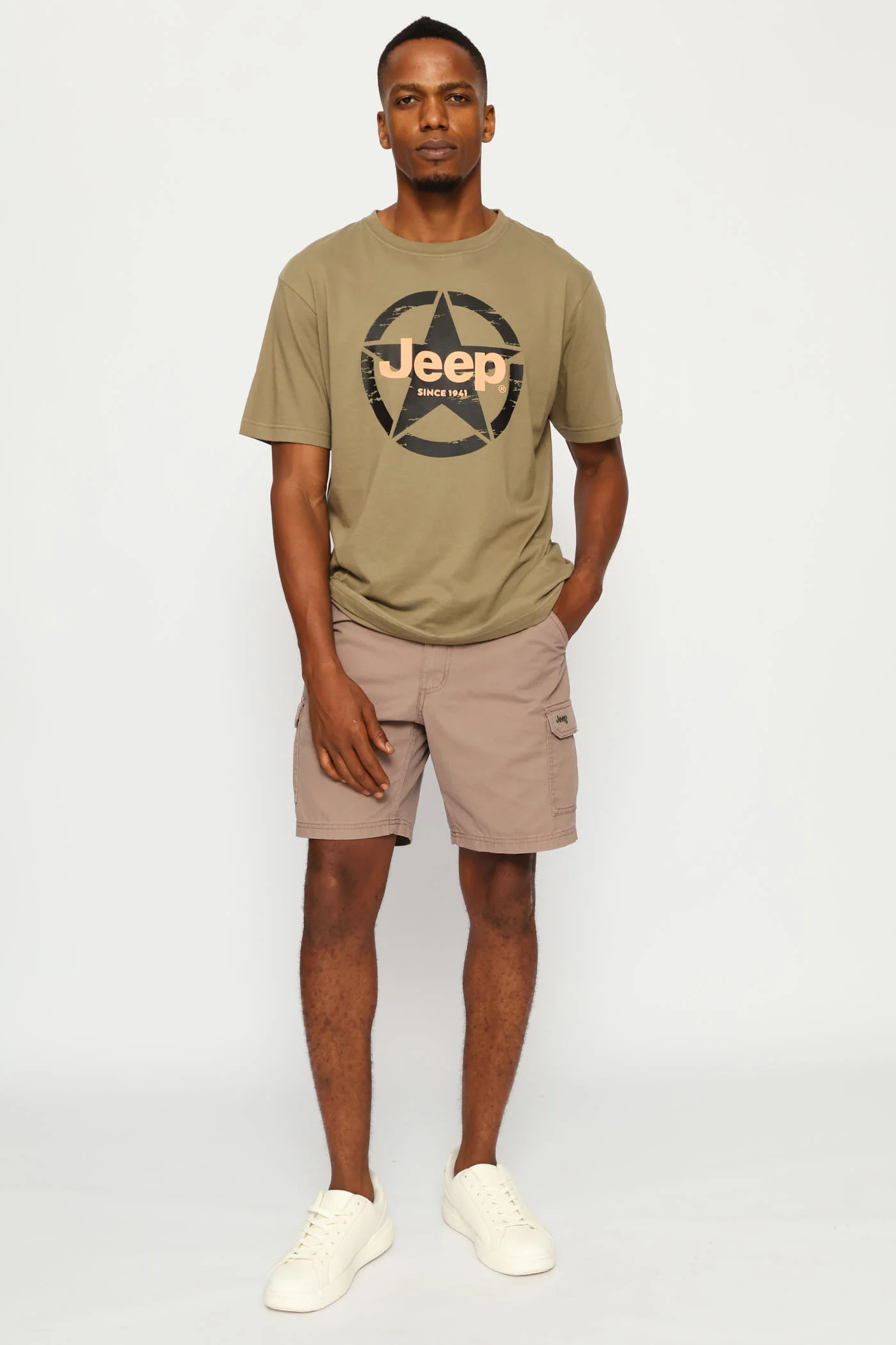 Fashion Graphic Star Tee - Olive - Image 6