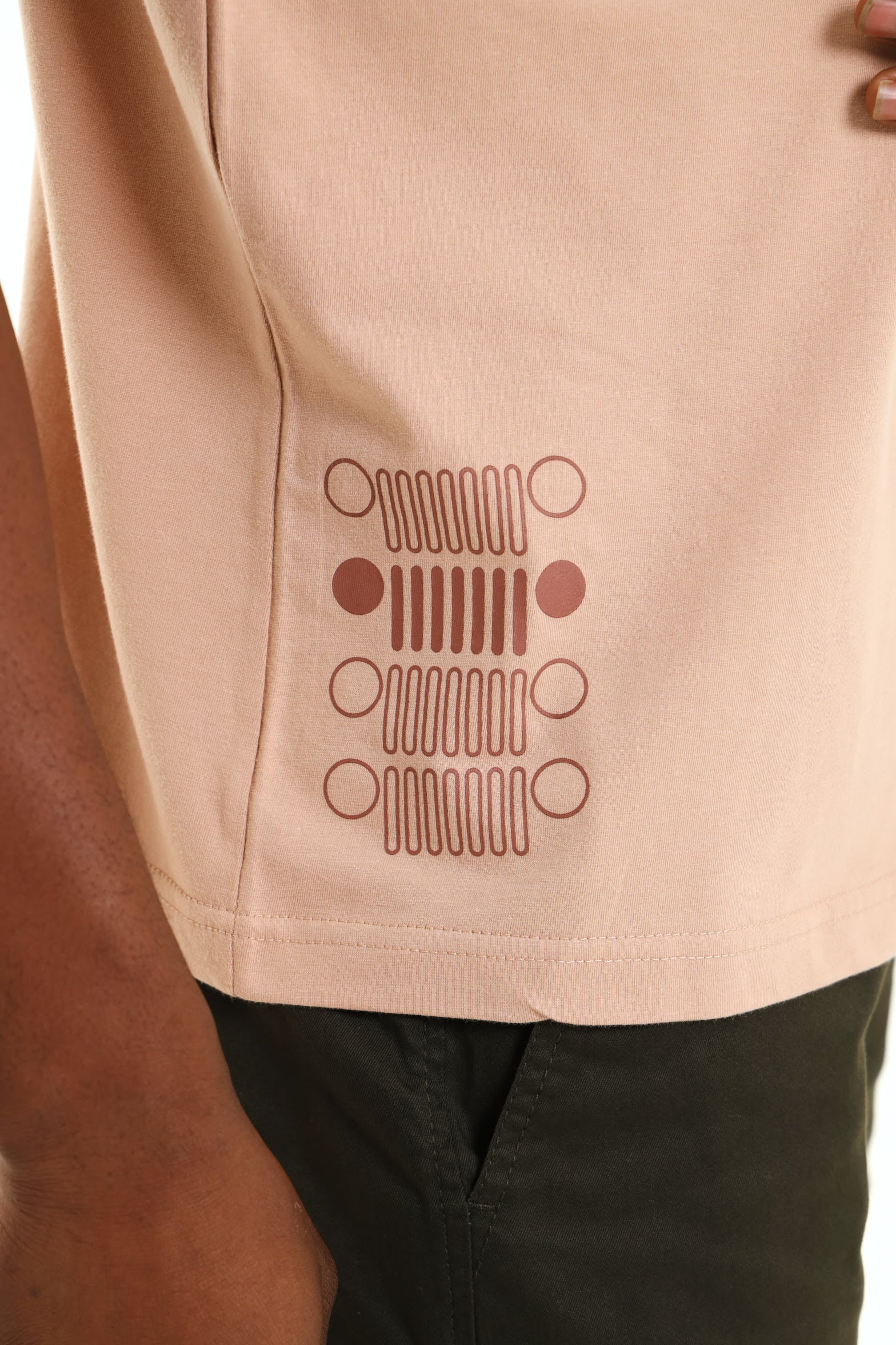 Fashion Graphic Tee - Taupe - Image 4